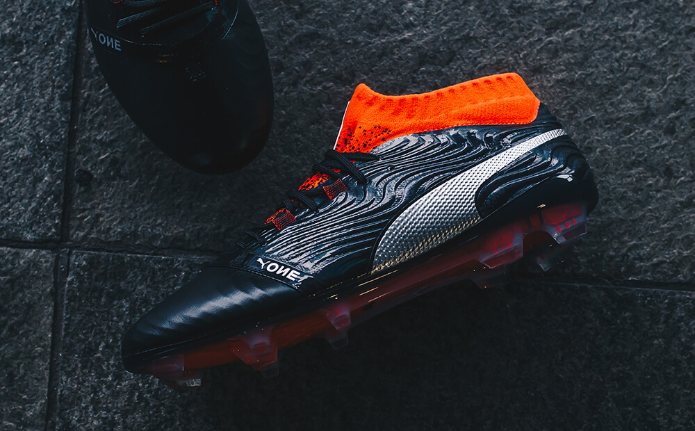 PUMA ONE 18 Black Silver Red Blast