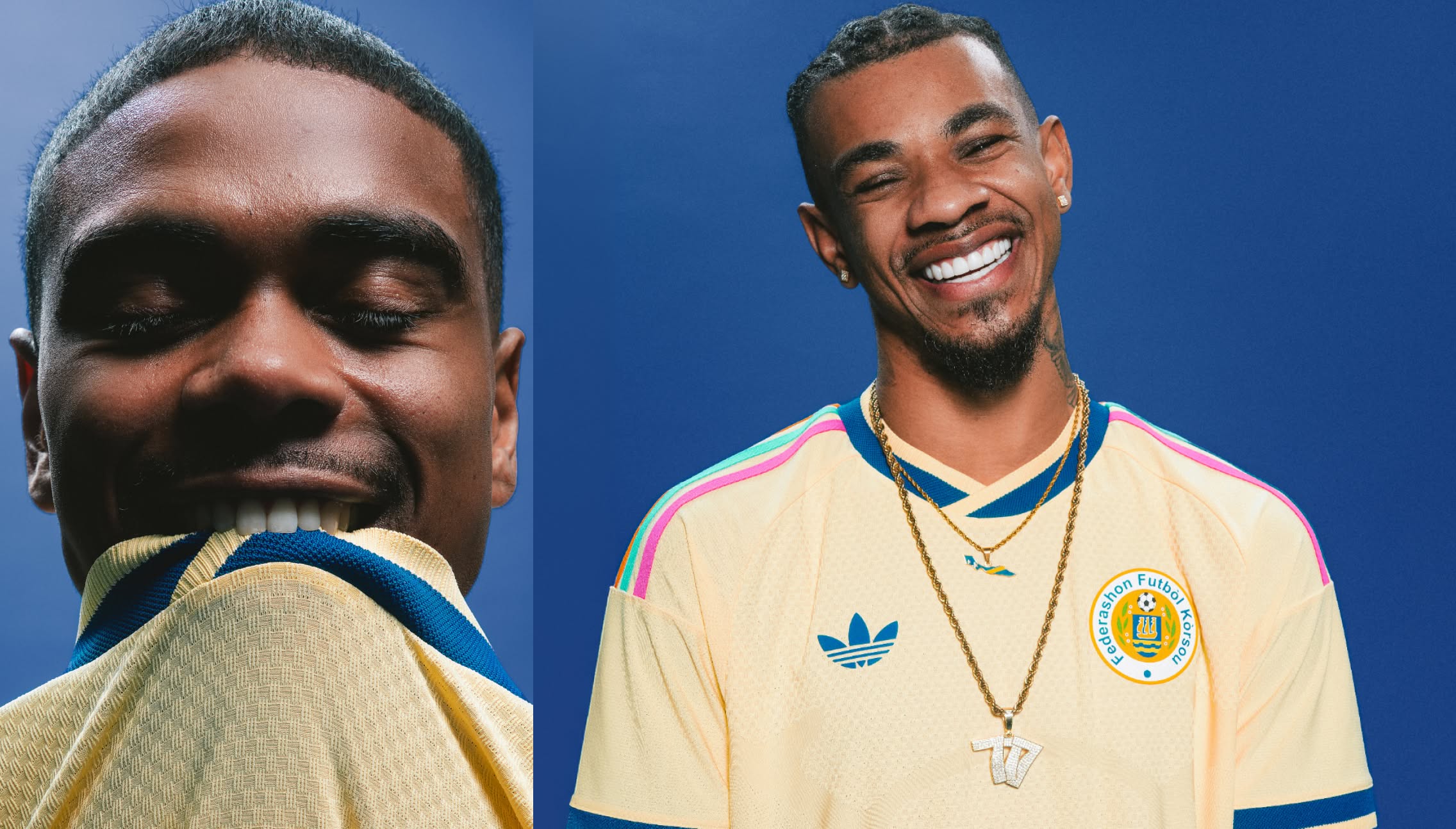 New away kit for Curaçao celebrates UNESCO World Heritage Site Willemstad and its vibrant colors.