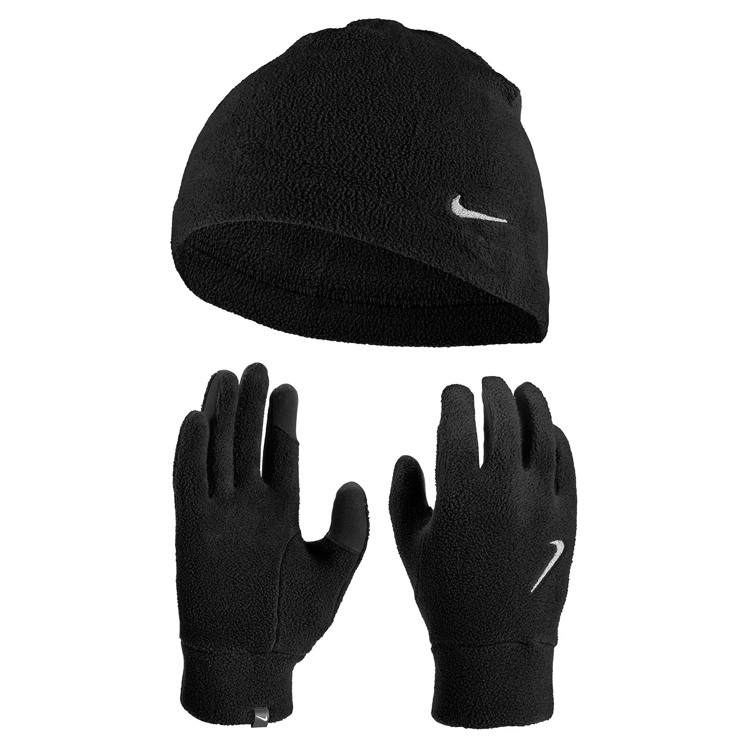 Nike Fleece Muts en Handschoenen Set Kids Zwart Zilver