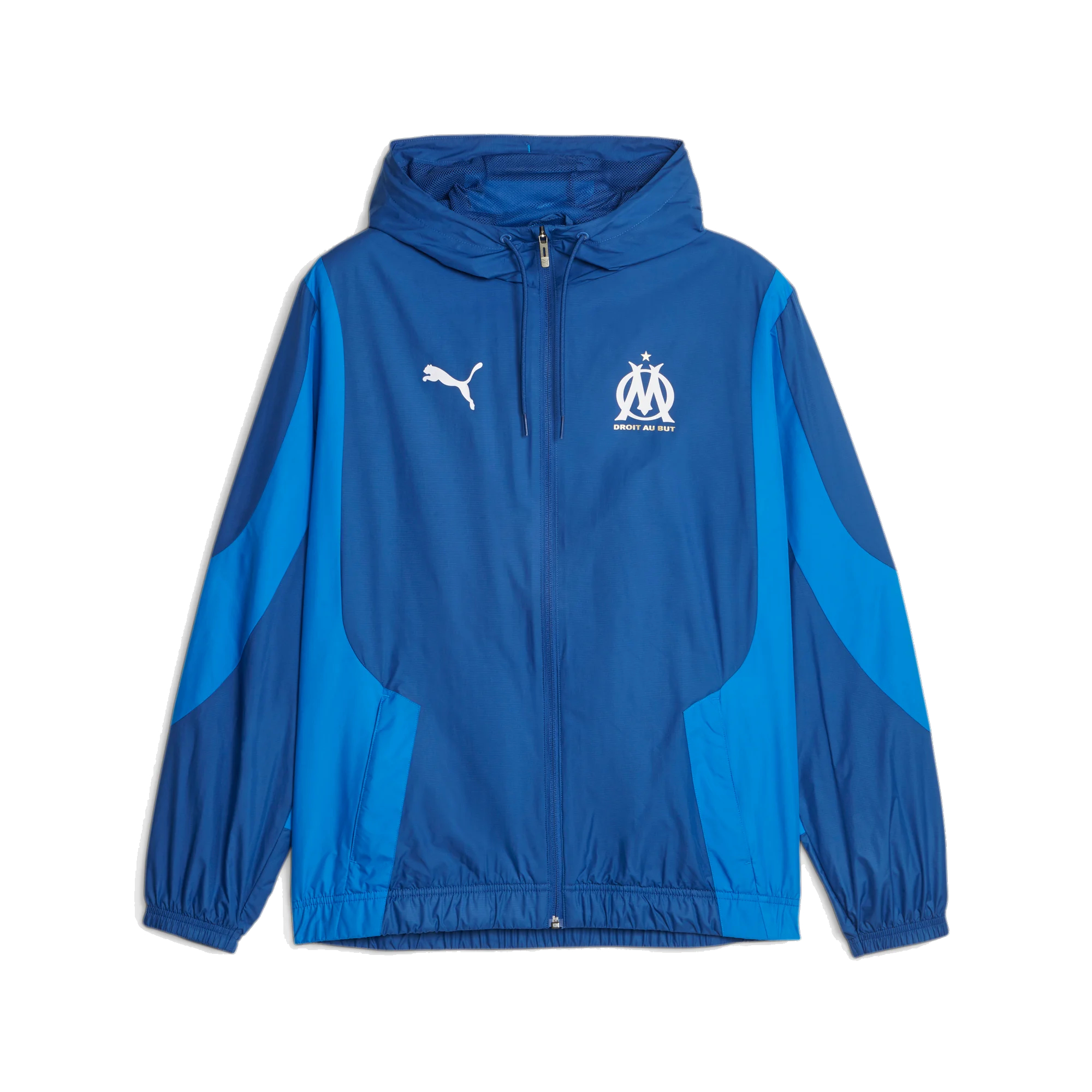 PUMA Olympique Marseille Pre-Match Anthem Trainingsjack 2023-2024 Donkerblauw Blauw