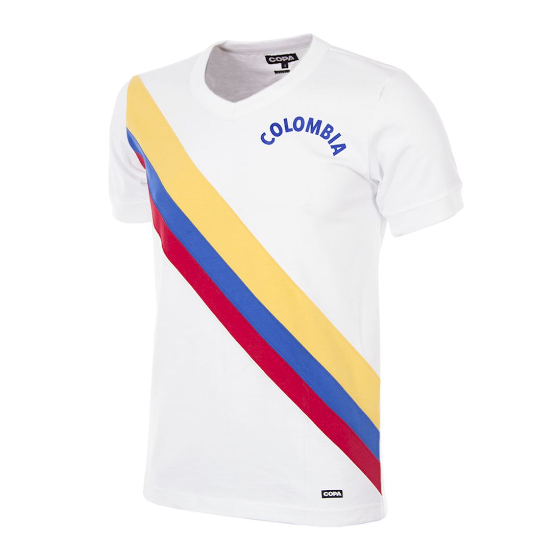 Colombia 1973 Retro Football Shirt White XL