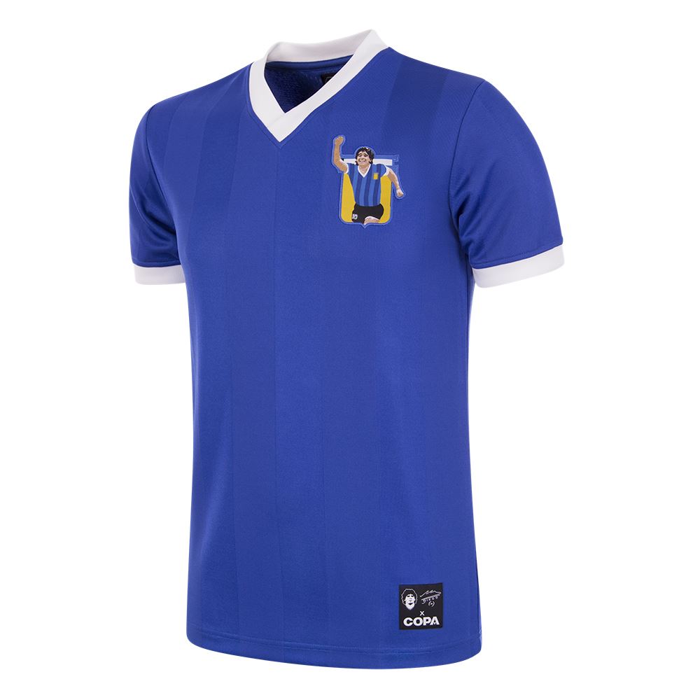 Maradona X COPA Argentina 1986 Away Retro Football Shirt Blue XL