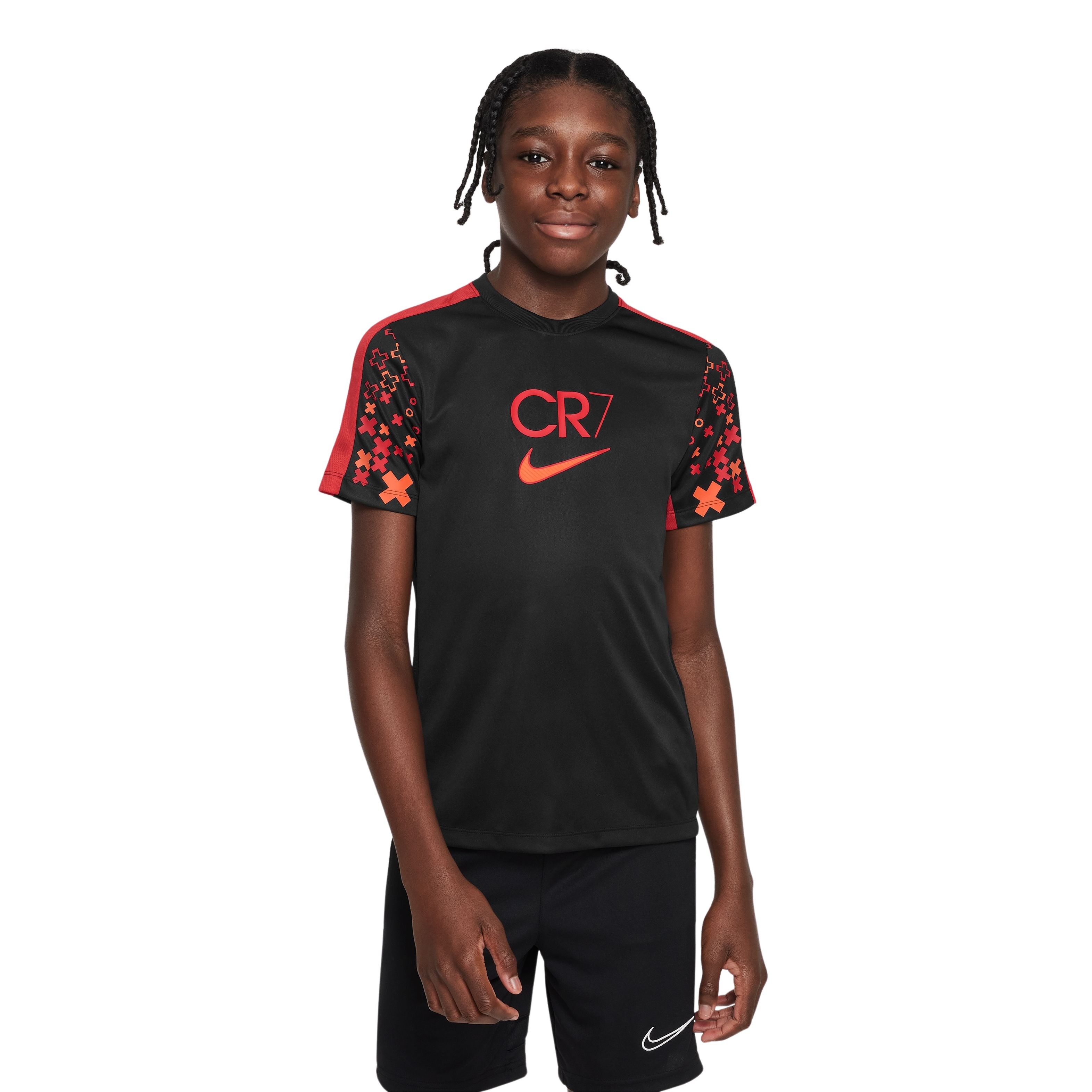 Nike CR7 Academy 23 Trainingsshirt Kids Zwart Felrood