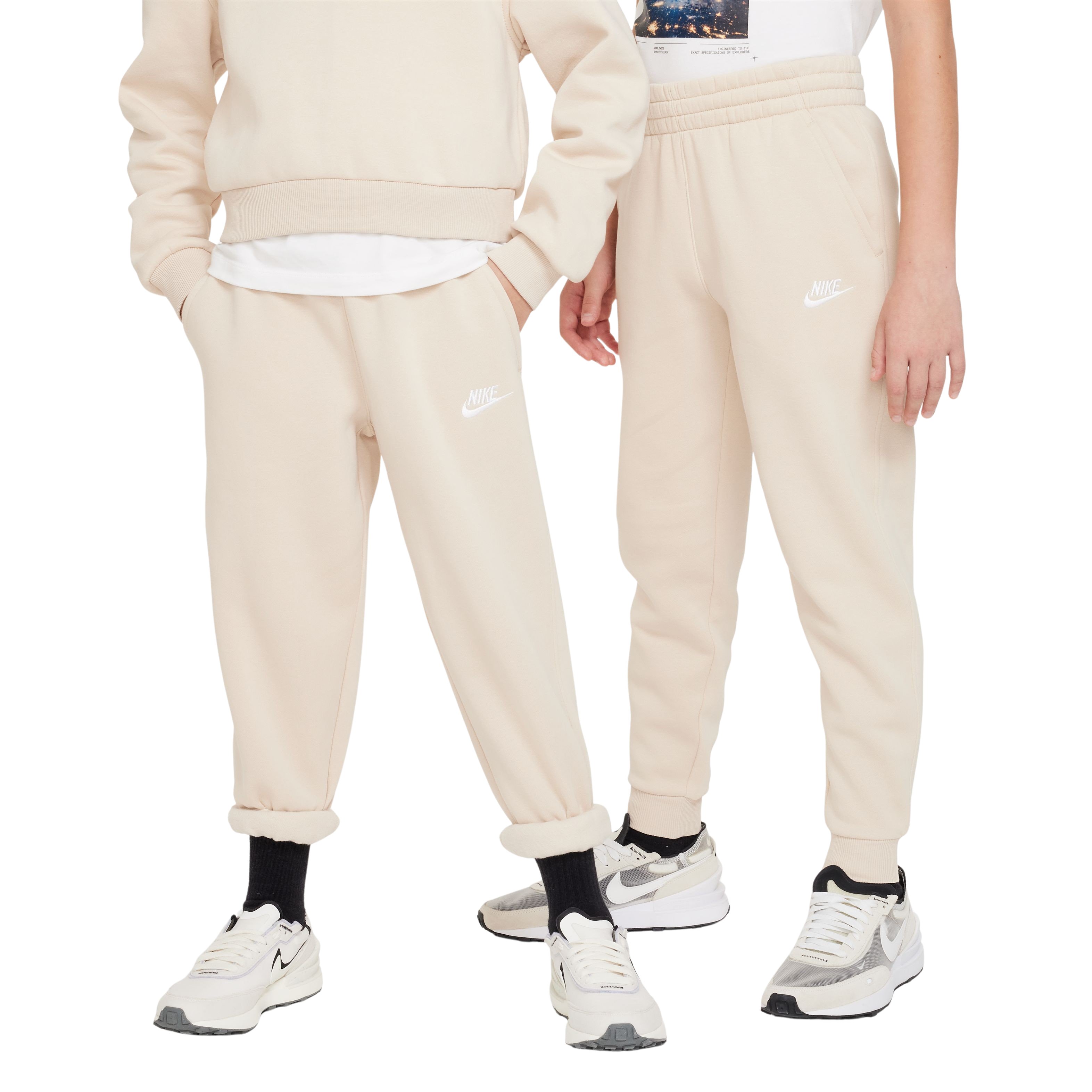 Nike Sportswear Club Fleece Joggingbroek Kids Lichtbeige Wit