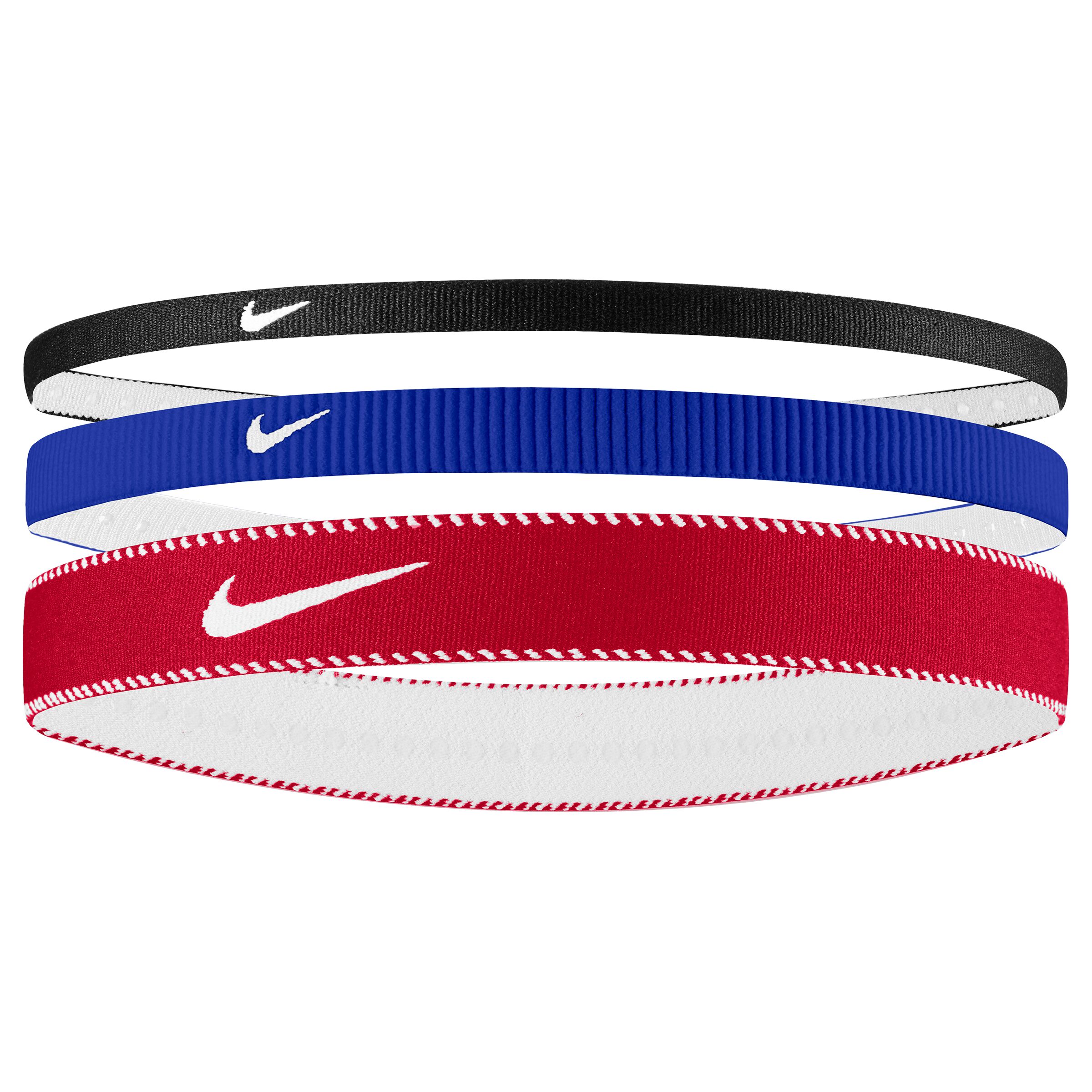 Nike Flex Classic Mixed Width Haarbanden 3-Pack Zwart Blauw Rood