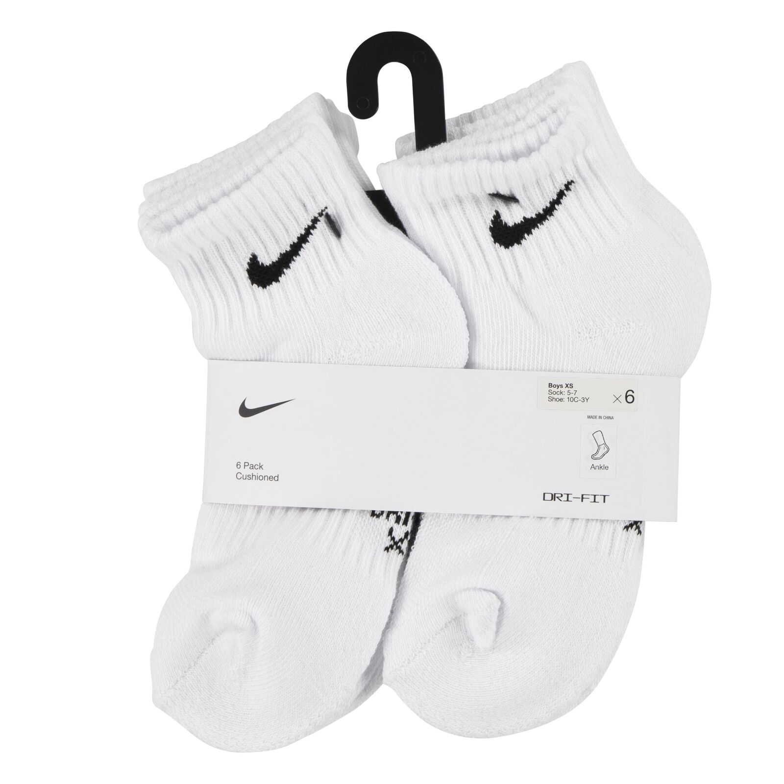 Nike Dri-FIT Performance Basics Enkelsokken 6-Pack Kleuters Wit Zwart, foto 5