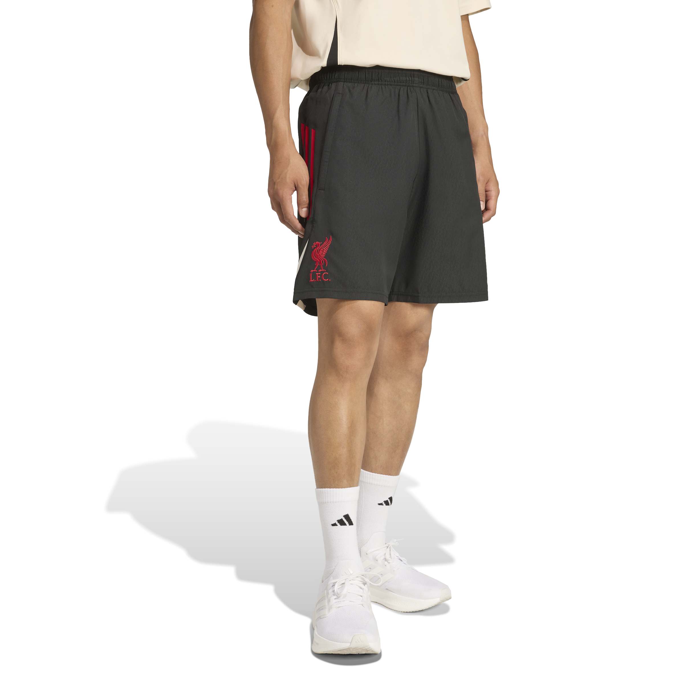 Adidas Liverpool Downtime Broekje 2025-2026 Zwart Rood Wit