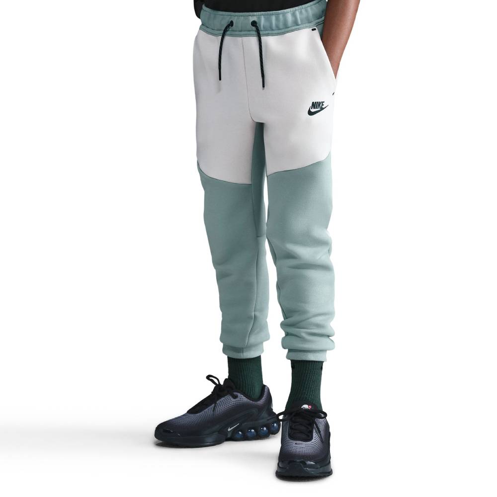 Nike Tech Fleece Sportswear Joggingbroek Kids Grijsgroen Wit Zwart