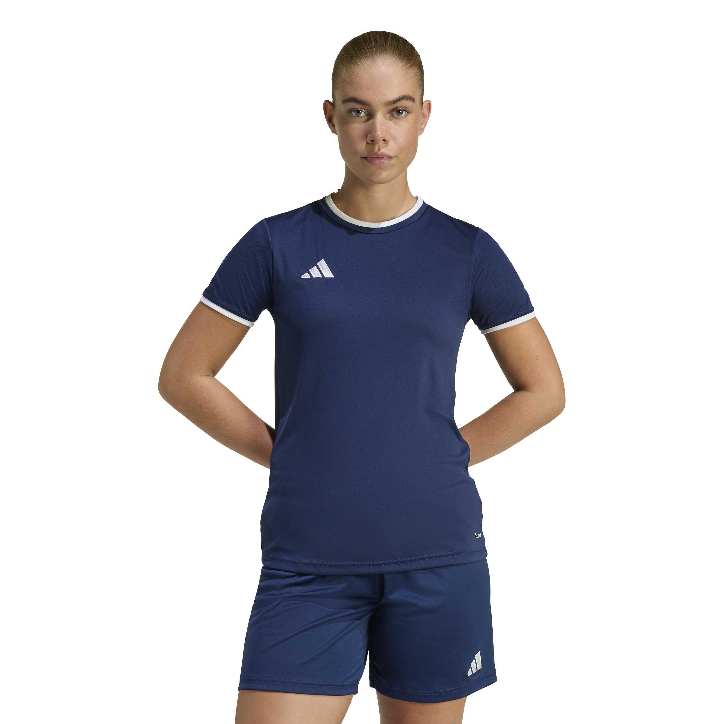Adidas Entrada 26 Voetbalshirt Dames Donkerblauw Wit