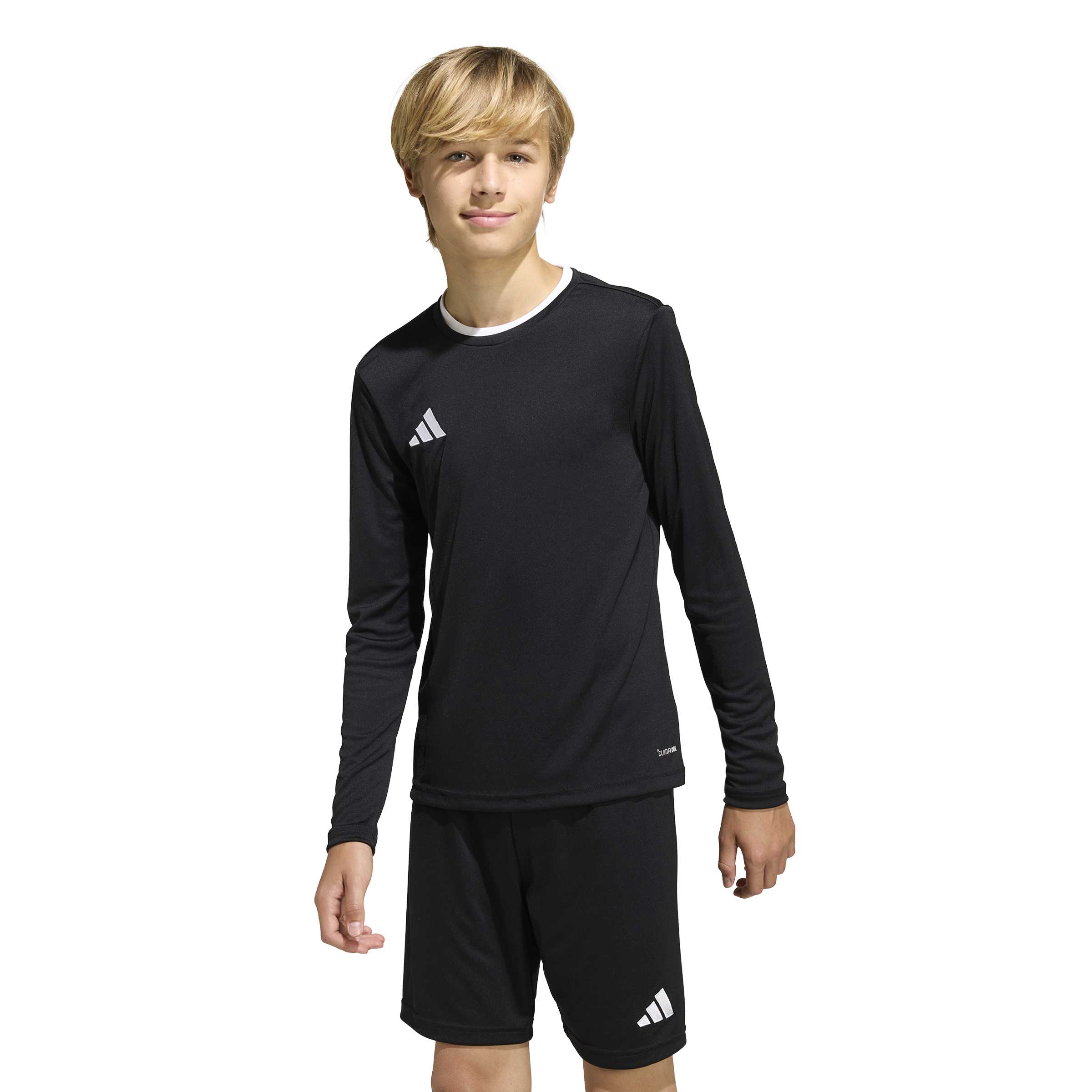 Adidas Entrada 26 Voetbalshirt Lange Mouwen Kids Zwart Wit