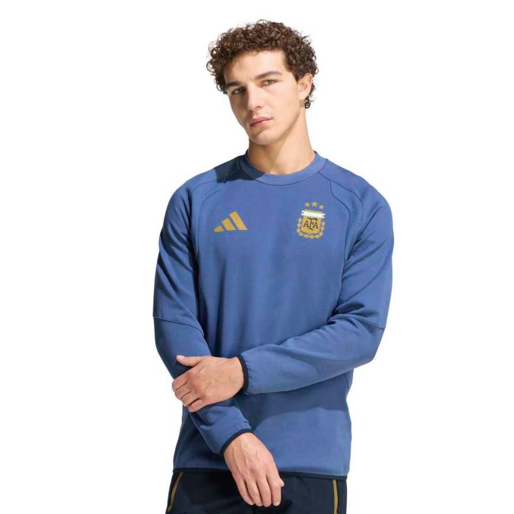Adidas Argentinie Tiro Travel Crew Sweater 2026-2028 Blauw Goud