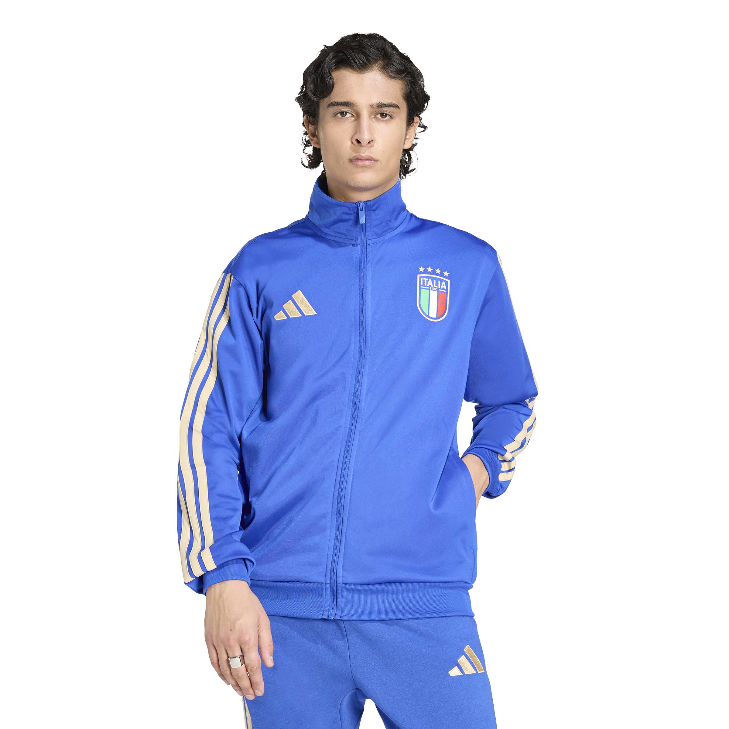 Adidas Itali&euml; DNA Trainingsjack 2026-2028 Blauw Goud