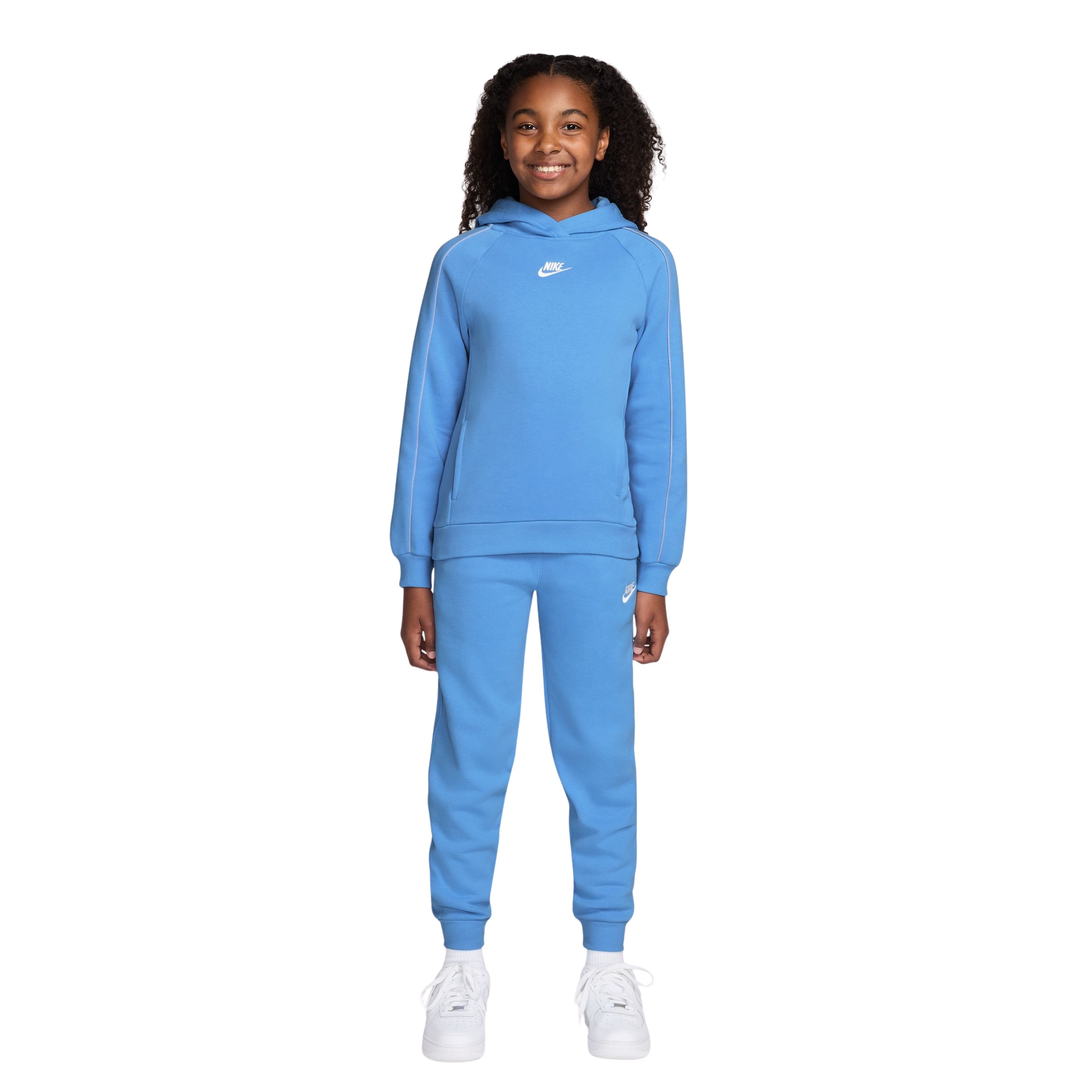 Nike Sportswear Club Fleece Trainingspak Hooded Kids Lichtblauw Wit