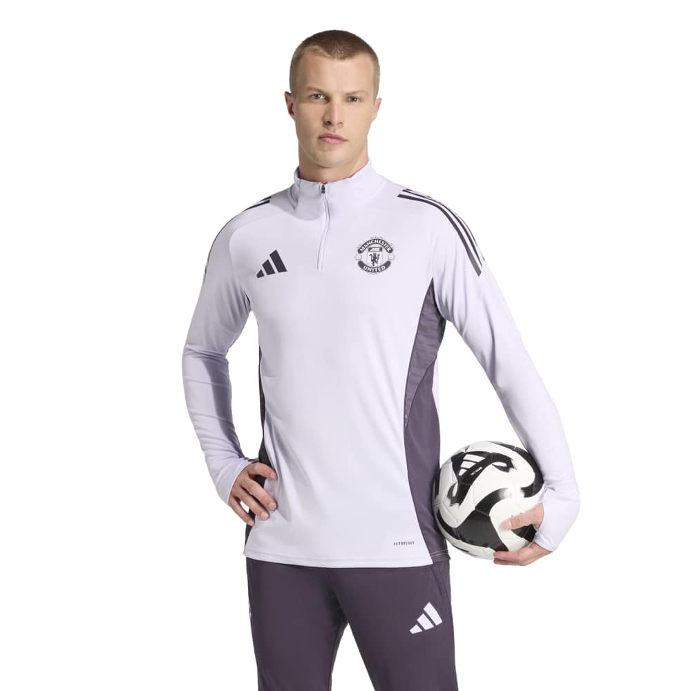 Adidas Manchester United Trainingstrui 1/4-Zip 2025-2026 Paars Zwart