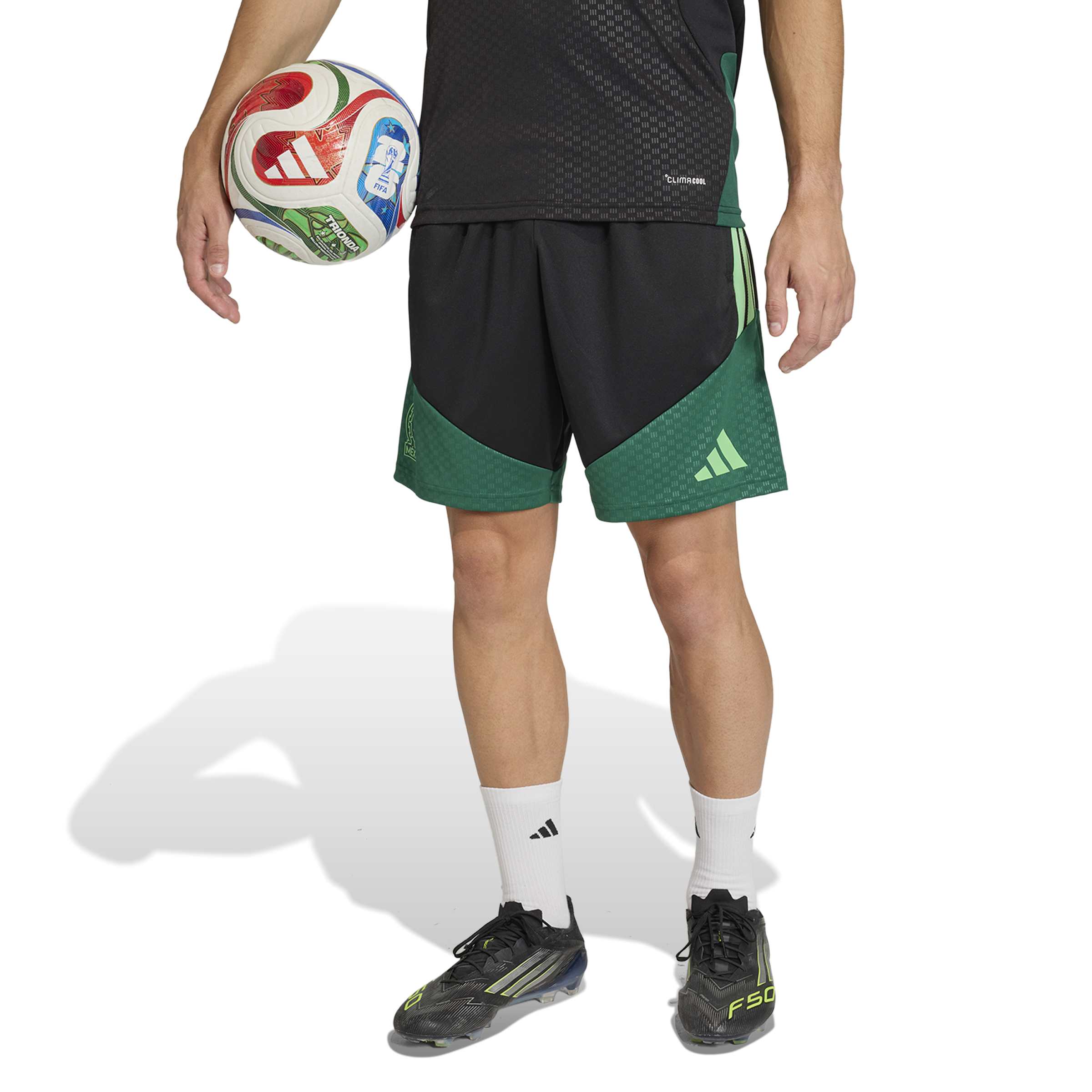 Adidas Mexico Trainingsbroekje 2026-2028 Zwart Lichtgroen Groen