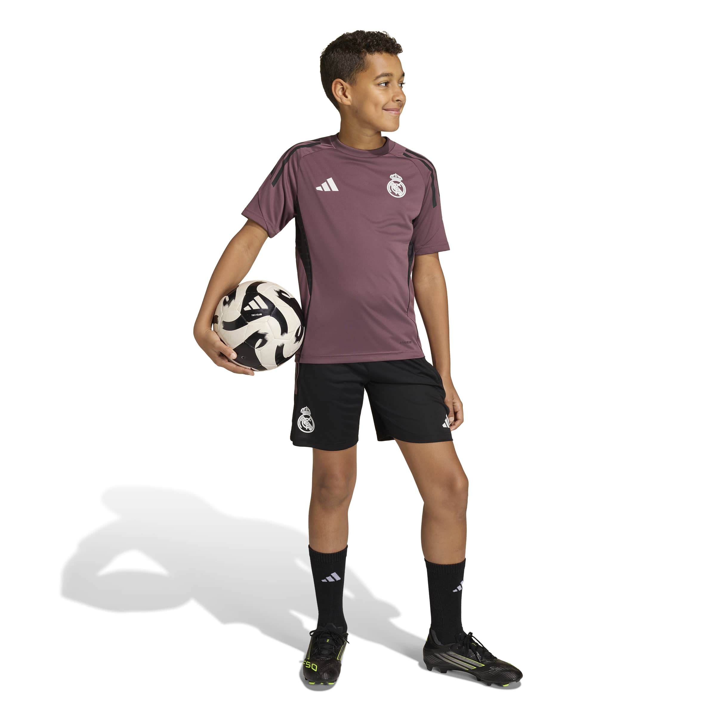 Adidas Real Madrid Trainingsset 2025-2026 Kids Paars Zwart Wit