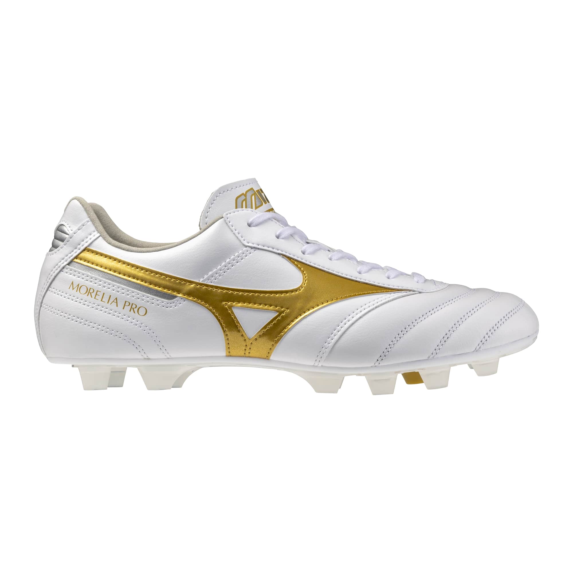 Mizuno Morelia II Pro Gras / Kunstgras Voetbalschoenen (MG) Wit Goud Zilver