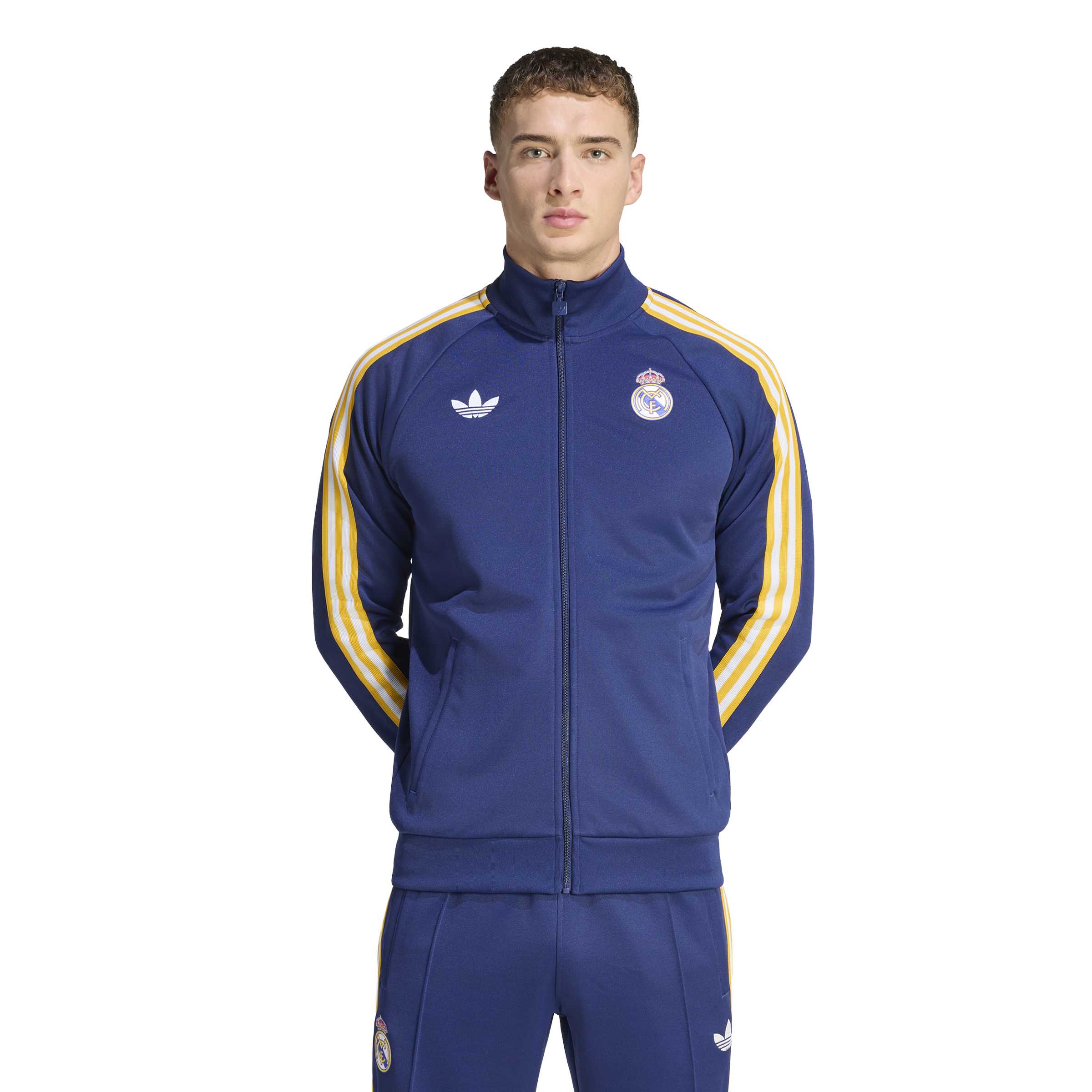 Adidas Real Madrid Originals Trainingsjack Donkerblauw Wit Goud