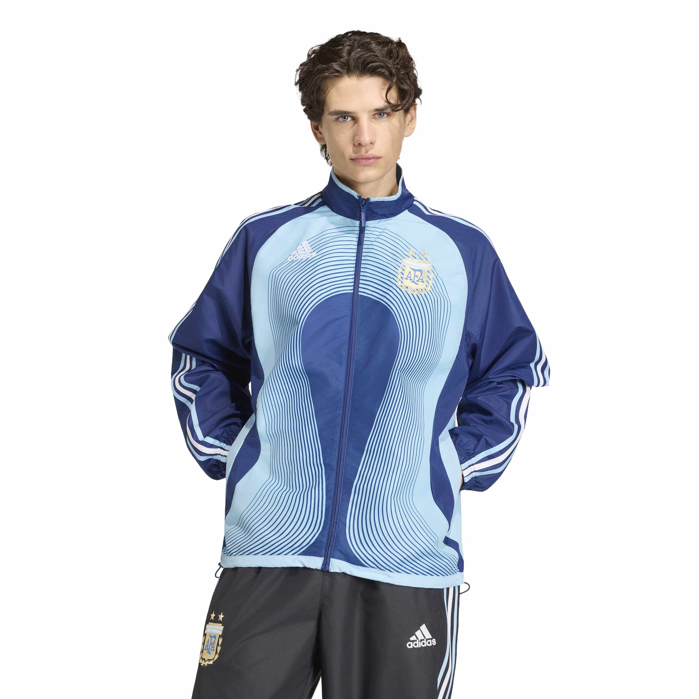 Adidas Argentini&euml; Trainingsjack 2006 Donkerblauw Lichtblauw Goud