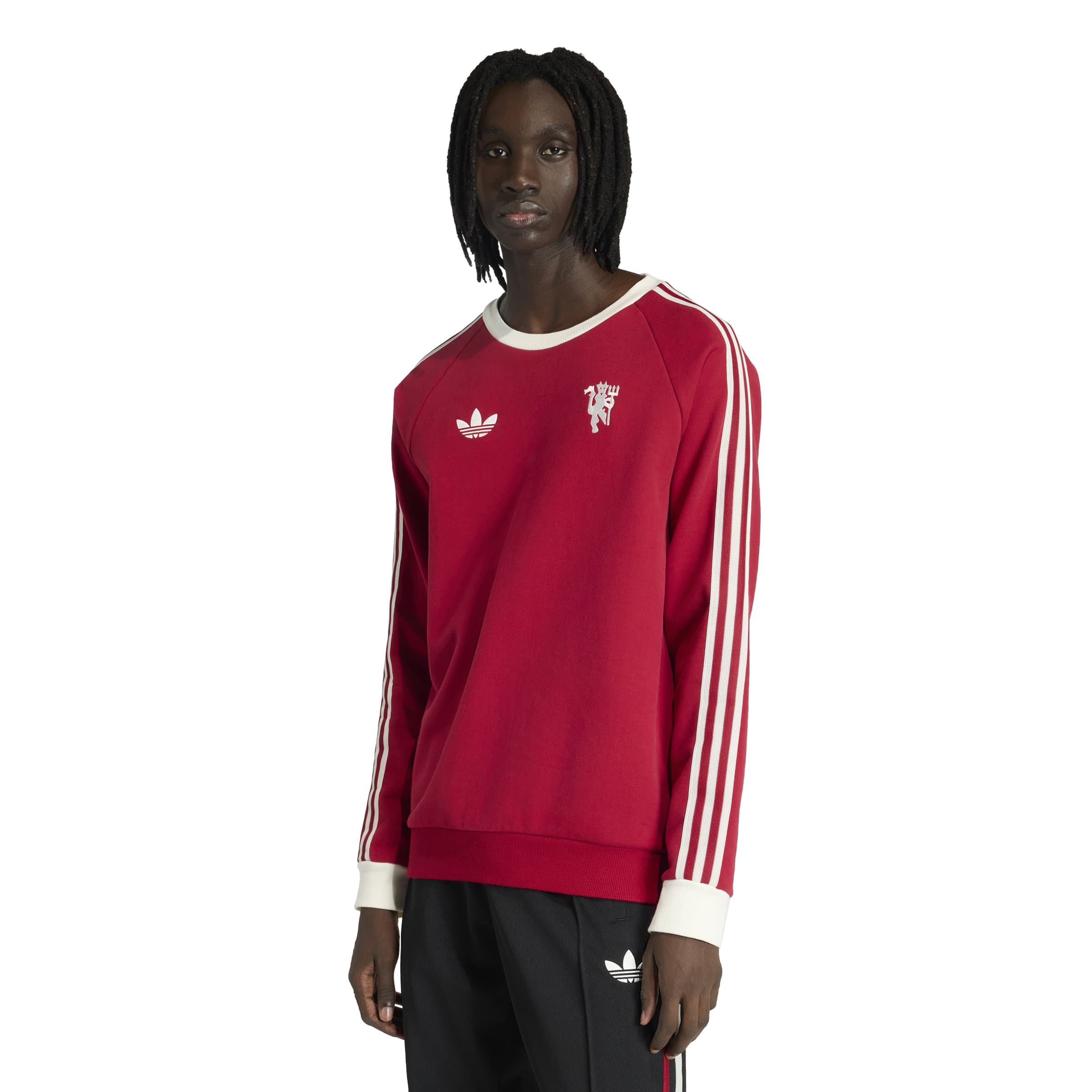 Adidas Manchester United Originals Crew Sweater Rood Wit