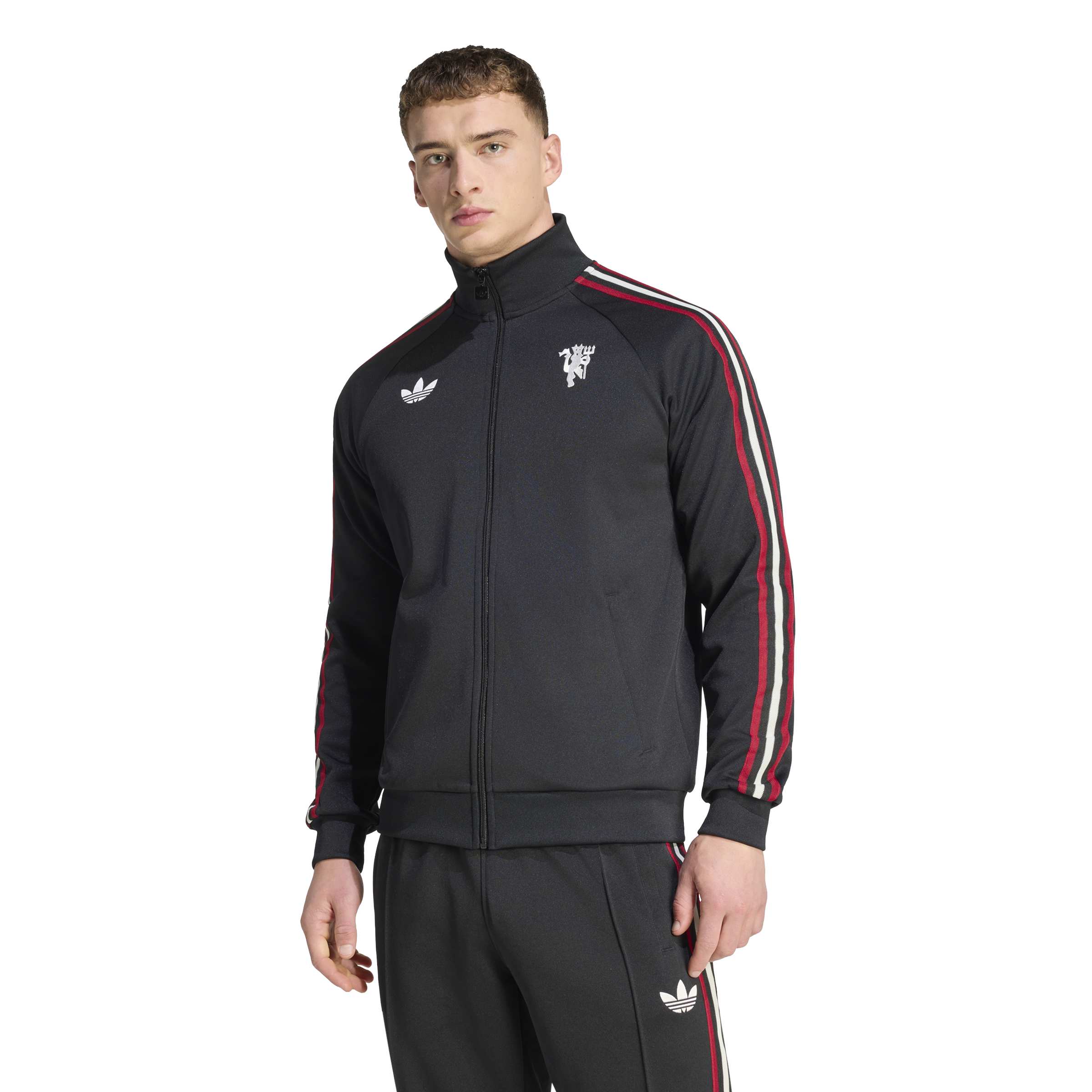 Adidas Manchester United Originals Trainingsjack Zwart Wit Rood