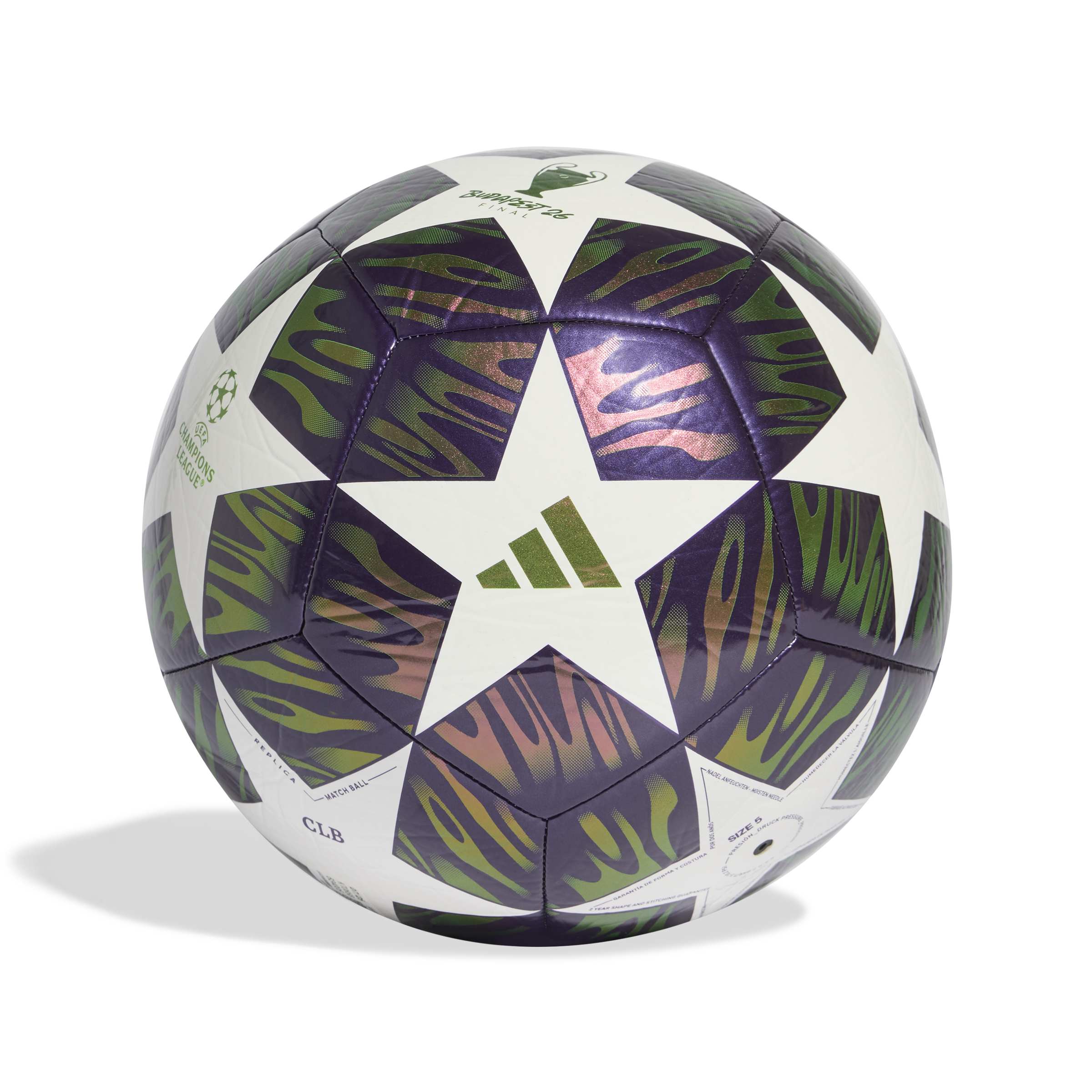 Adidas UEFA Champions League Club Final Voetbal Maat 5 2025-2026 Paars Wit