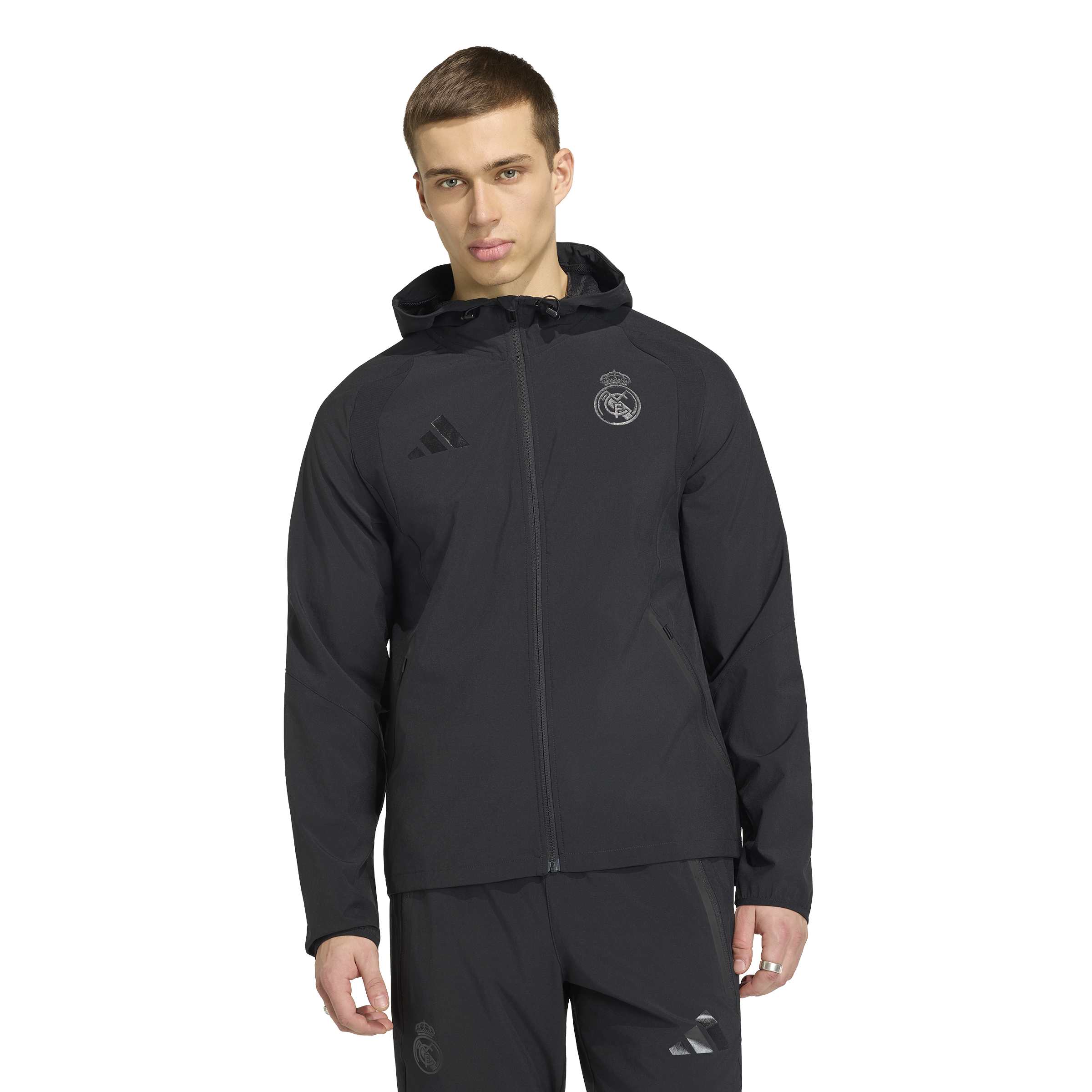 Adidas Real Madrid Tiro Travel Trainingsjack Zwart