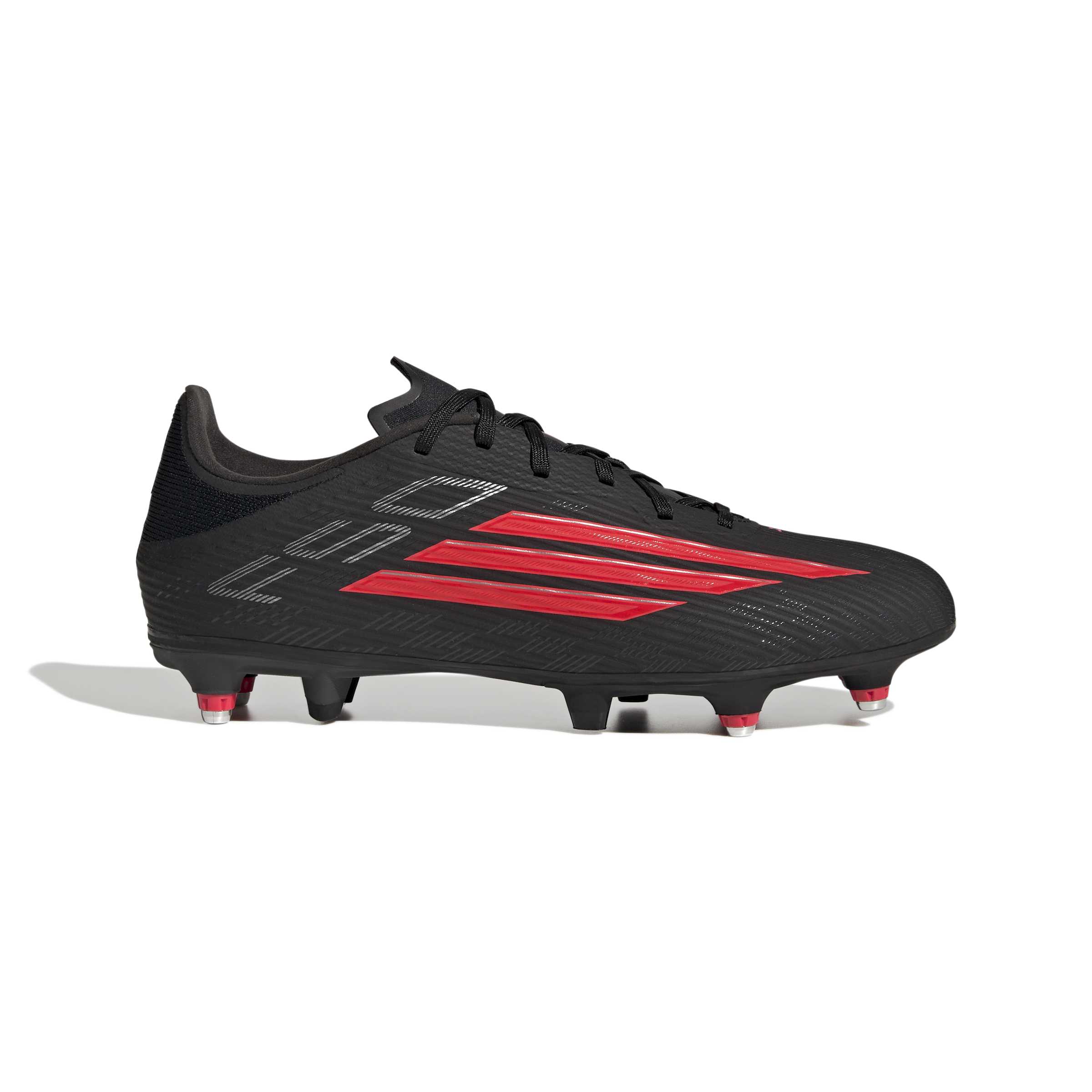 Adidas F50 League IJzeren-Nop Voetbalschoenen (SG) Zwart Rood Donkergrijs