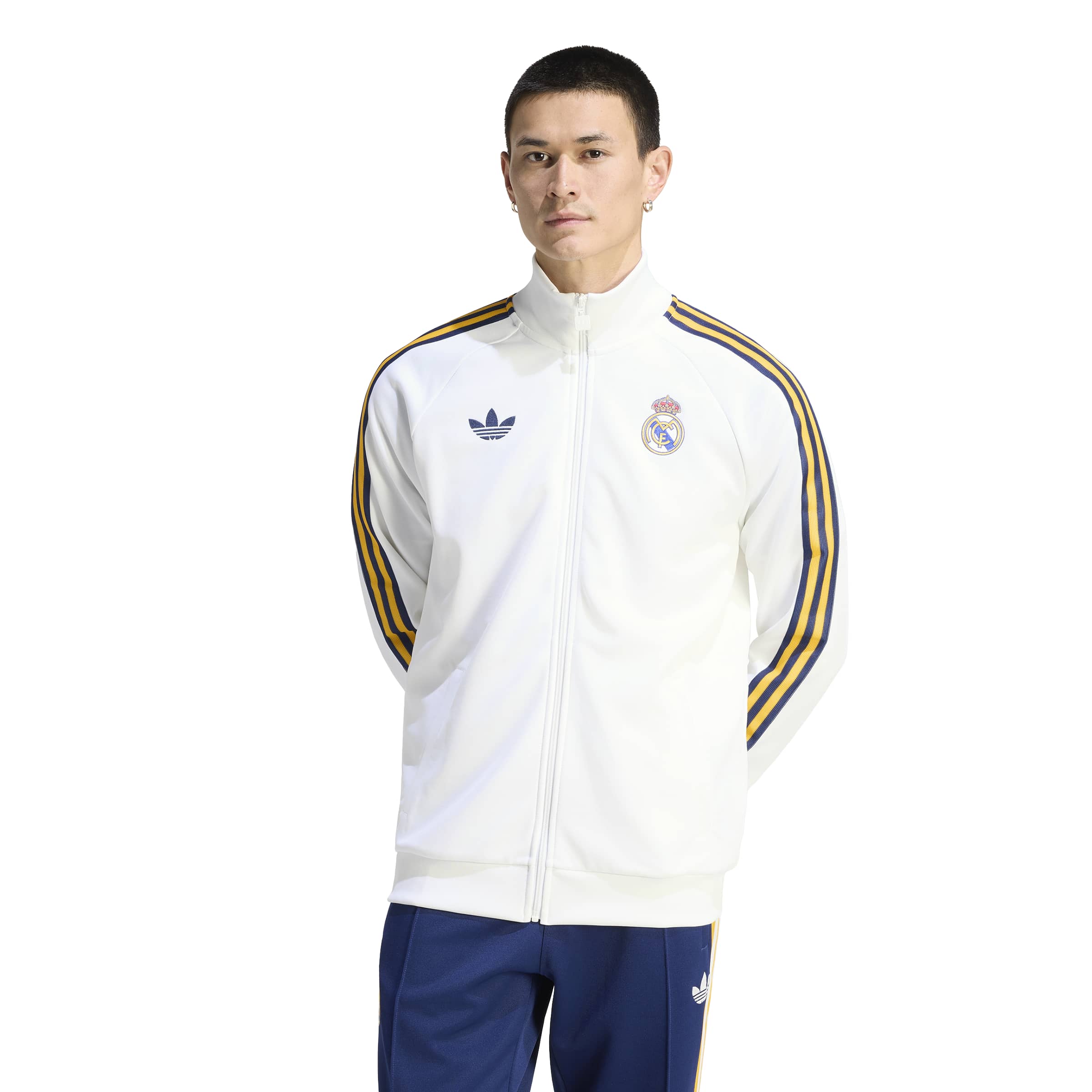 Adidas Real Madrid Originals Trainingsjack Wit Donkerblauw Lichtoranje