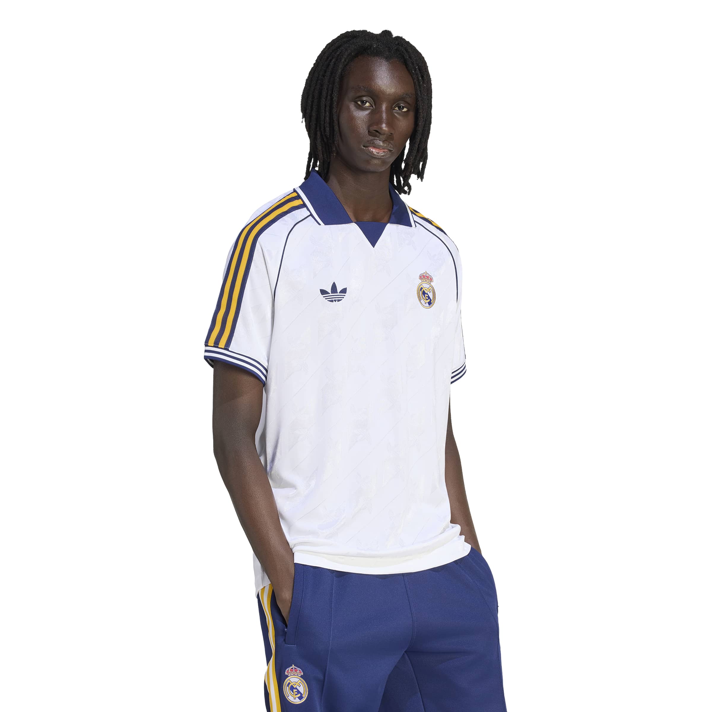 Adidas Real Madrid Originals Shirt Wit Donkerblauw Lichtoranje