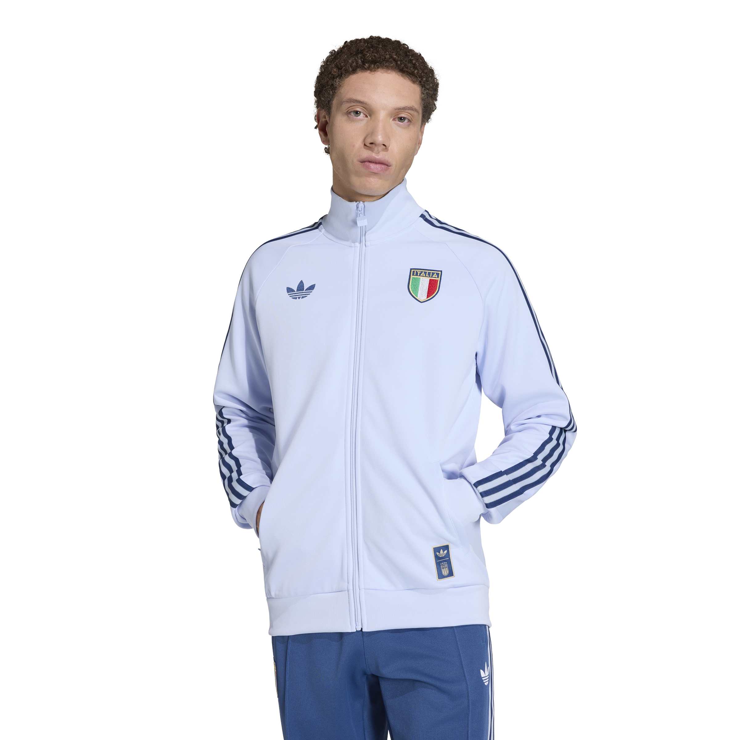 Adidas Itali&euml; Originals Trainingsjack Lichtblauw Blauw
