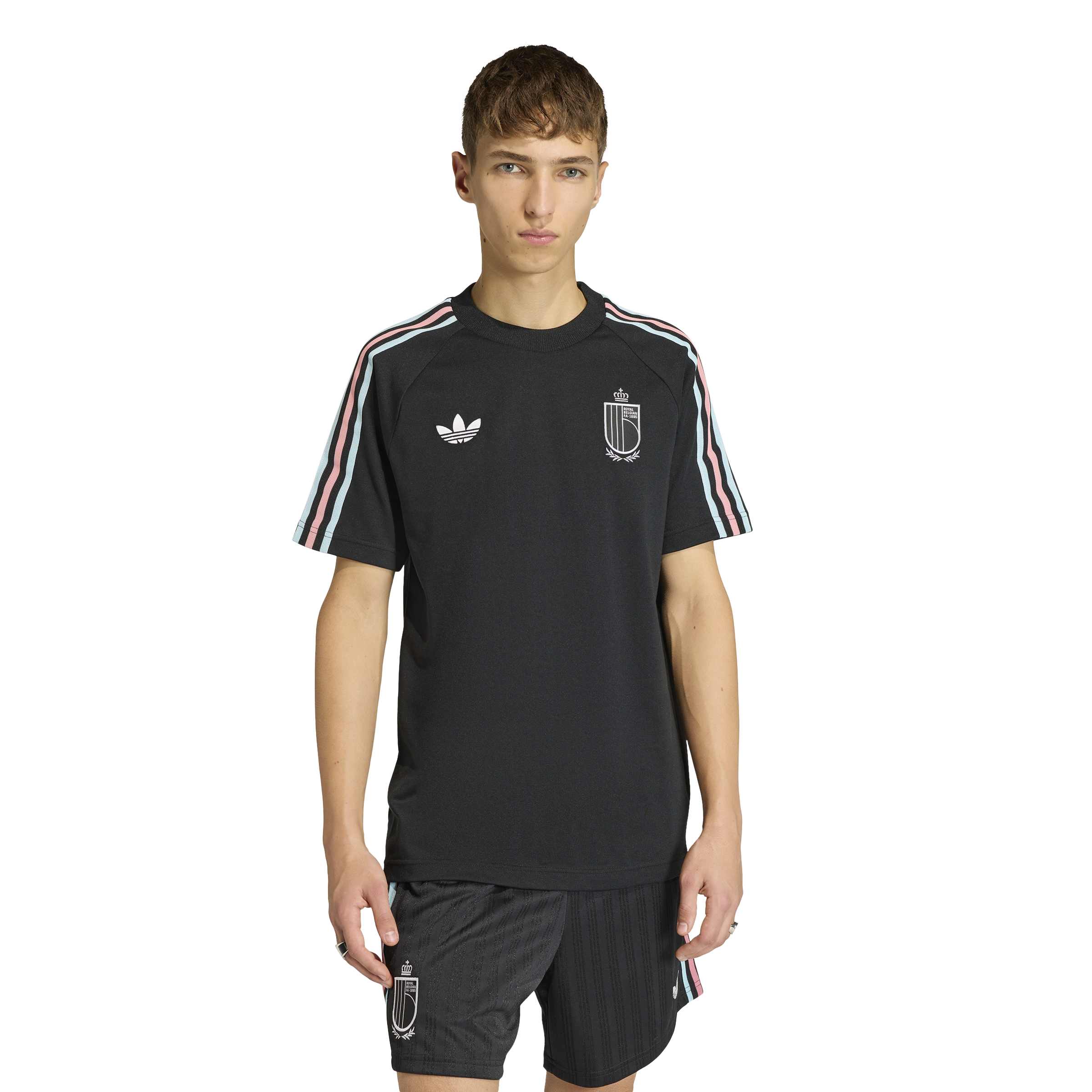 Adidas Belgi&euml; Originals T-Shirt Zwart Lichtblauw Roze