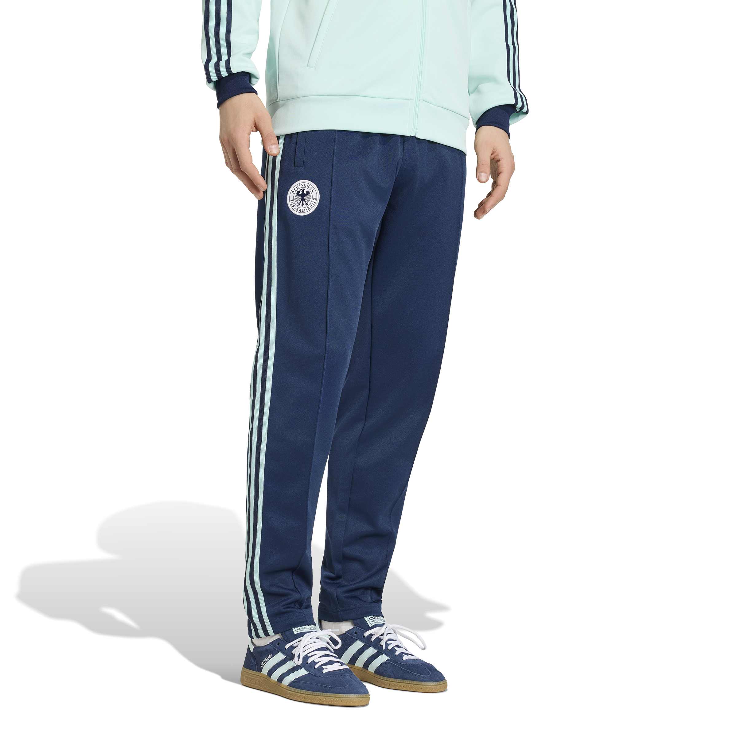 Adidas Duitsland Originals Trainingsbroek Donkerblauw Lichtblauw Wit