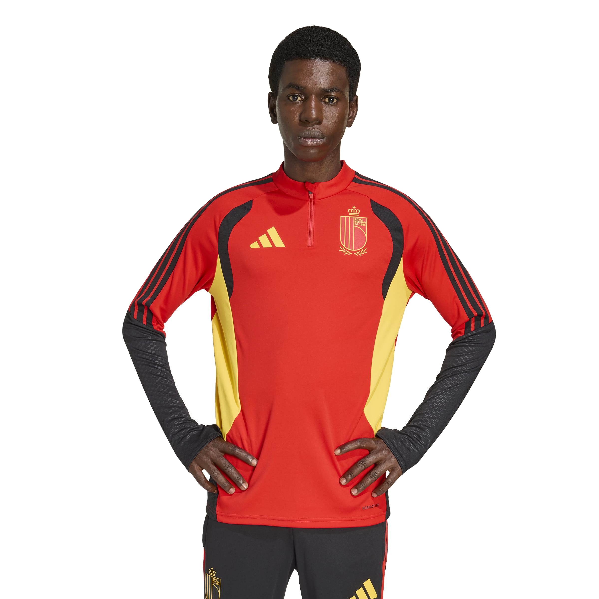Adidas Belgi&euml; Trainingstrui 1/4-Zip 2026-2028 Rood Geel Zwart