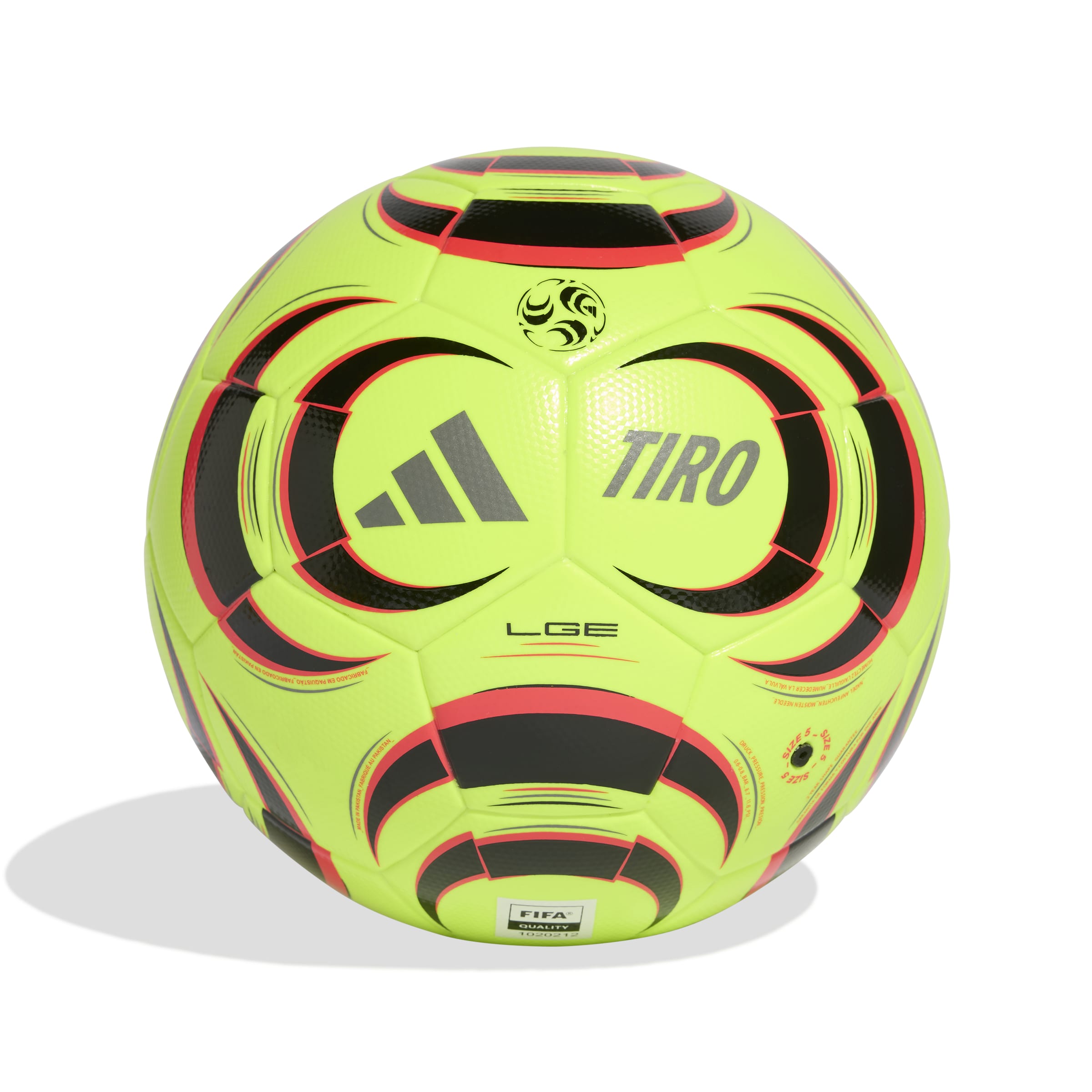 adidas Tiro League Voetbal Maat 5 Lucid Lemon Zwart Rood Zilvergrijs