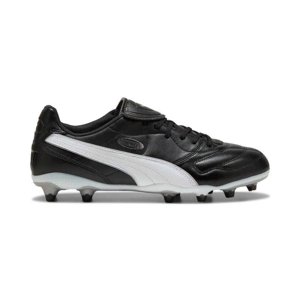 PUMA King Liga Gras / Kunstgras Voetbalschoenen (MG) Zwart Zilver Wit