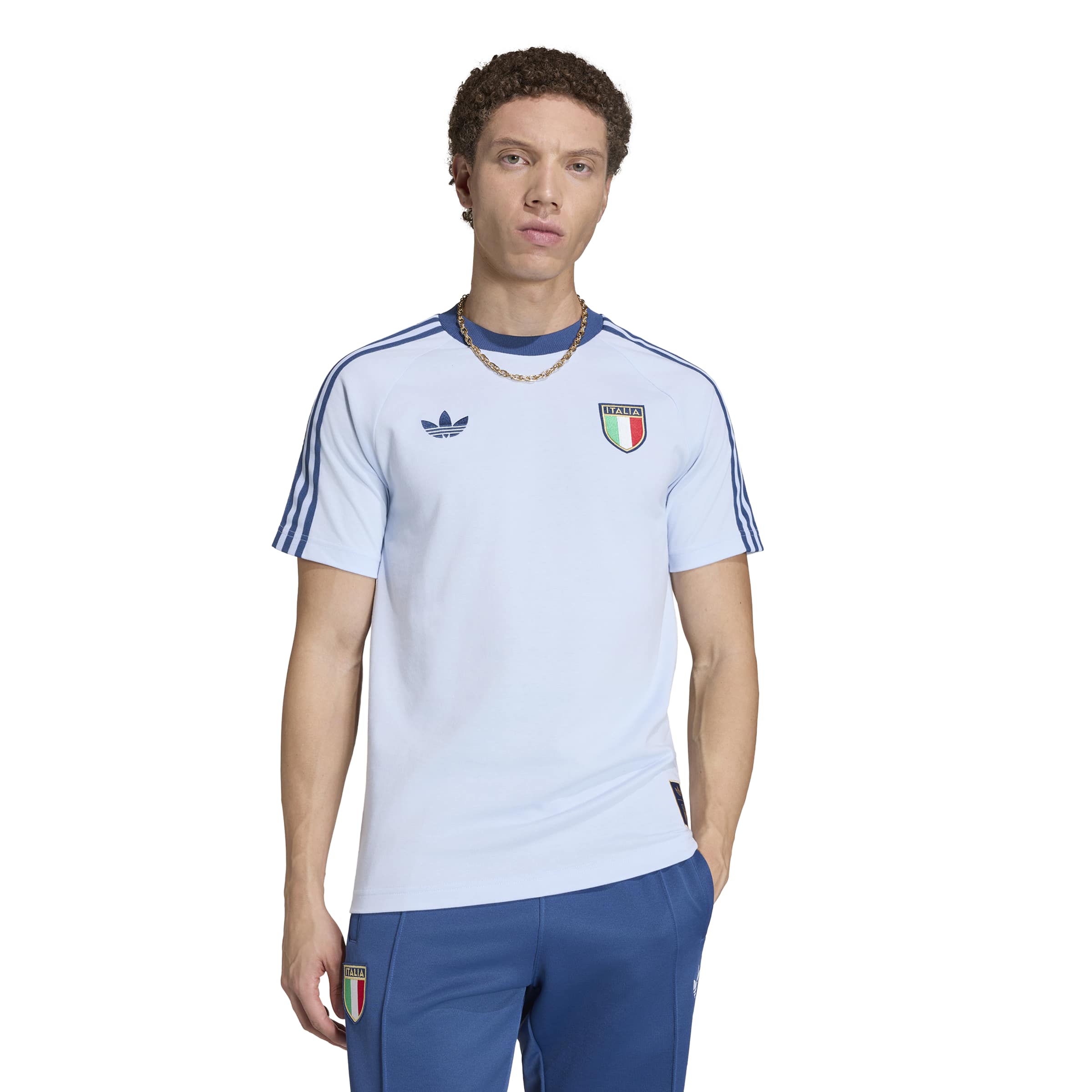 Adidas Itali&euml; Originals T-Shirt Lichtblauw Blauw