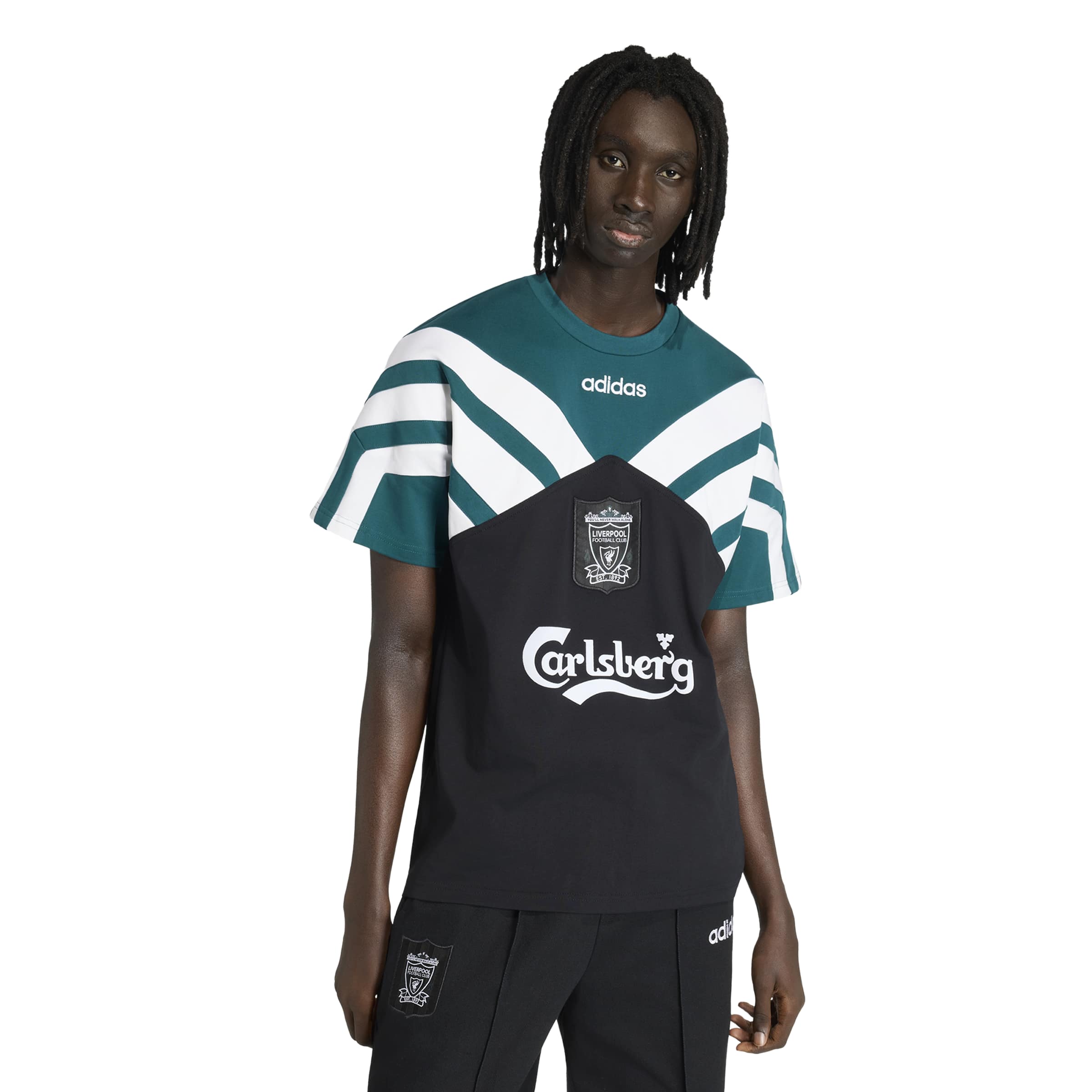 Adidas Liverpool T-Shirt 1995-1996 Zwart Groen Wit