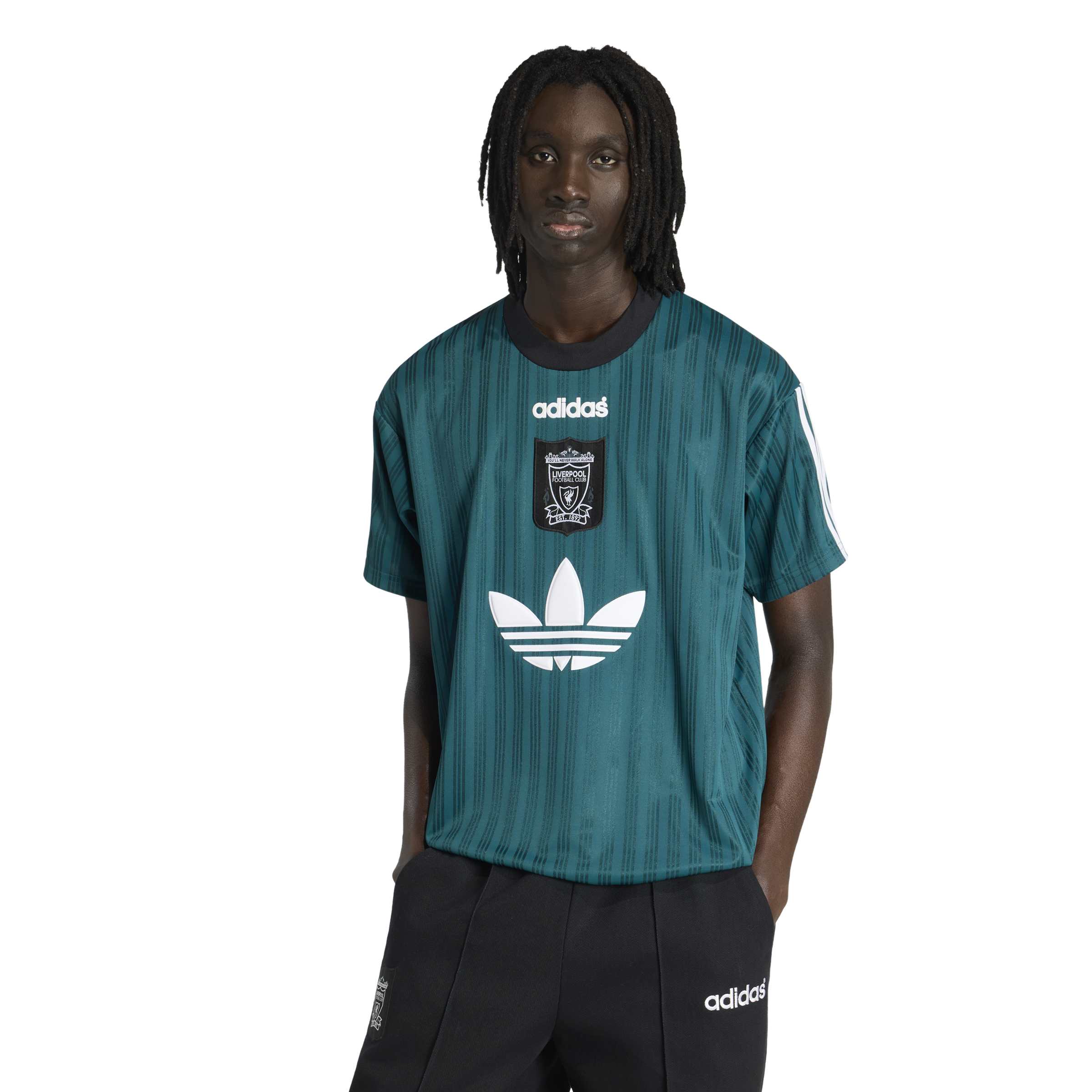 Adidas Liverpool T-Shirt 1995-1996 Groen Zwart Wit