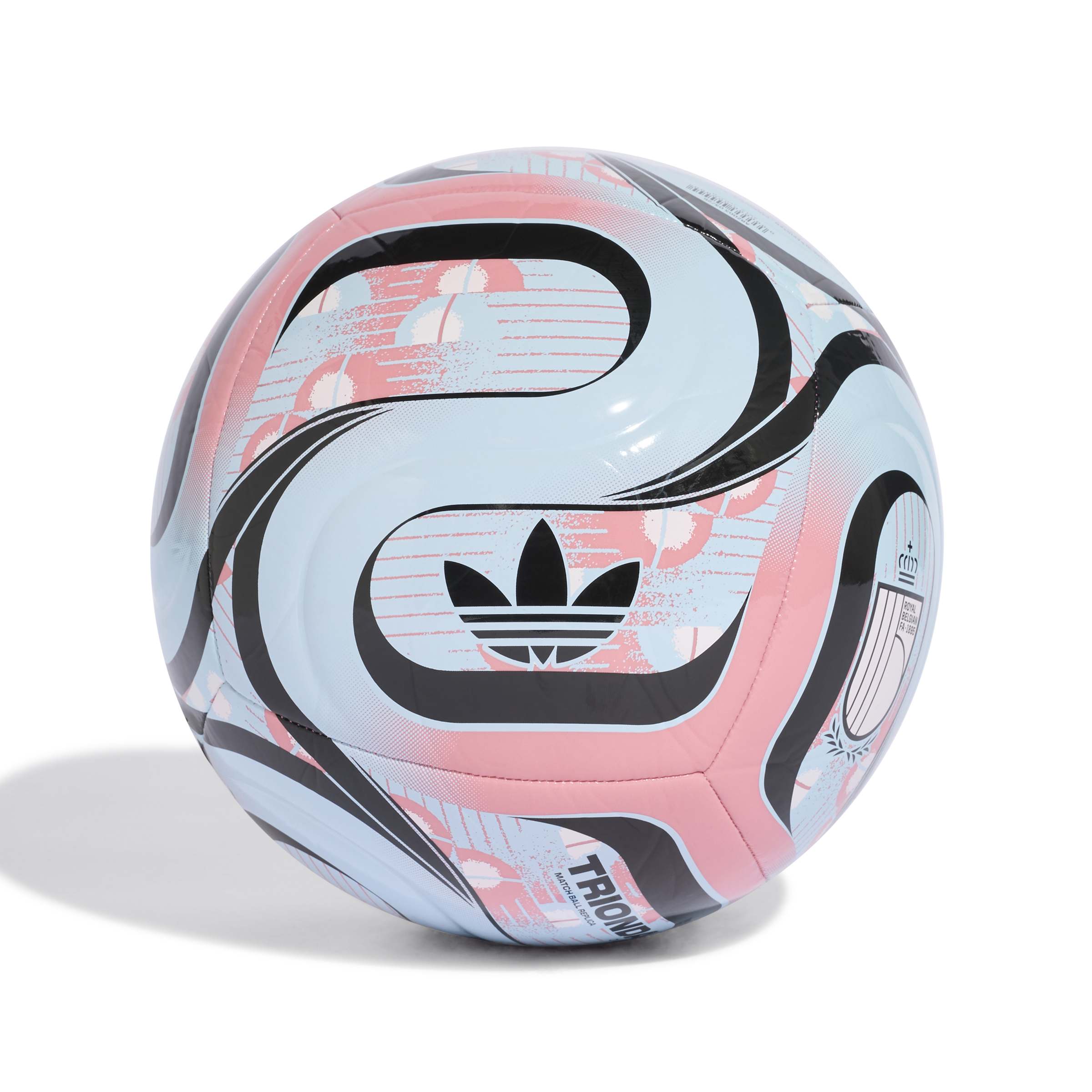 Adidas Belgi&euml; Club Voetbal Maat 5 Lichtblauw Roze Zwart