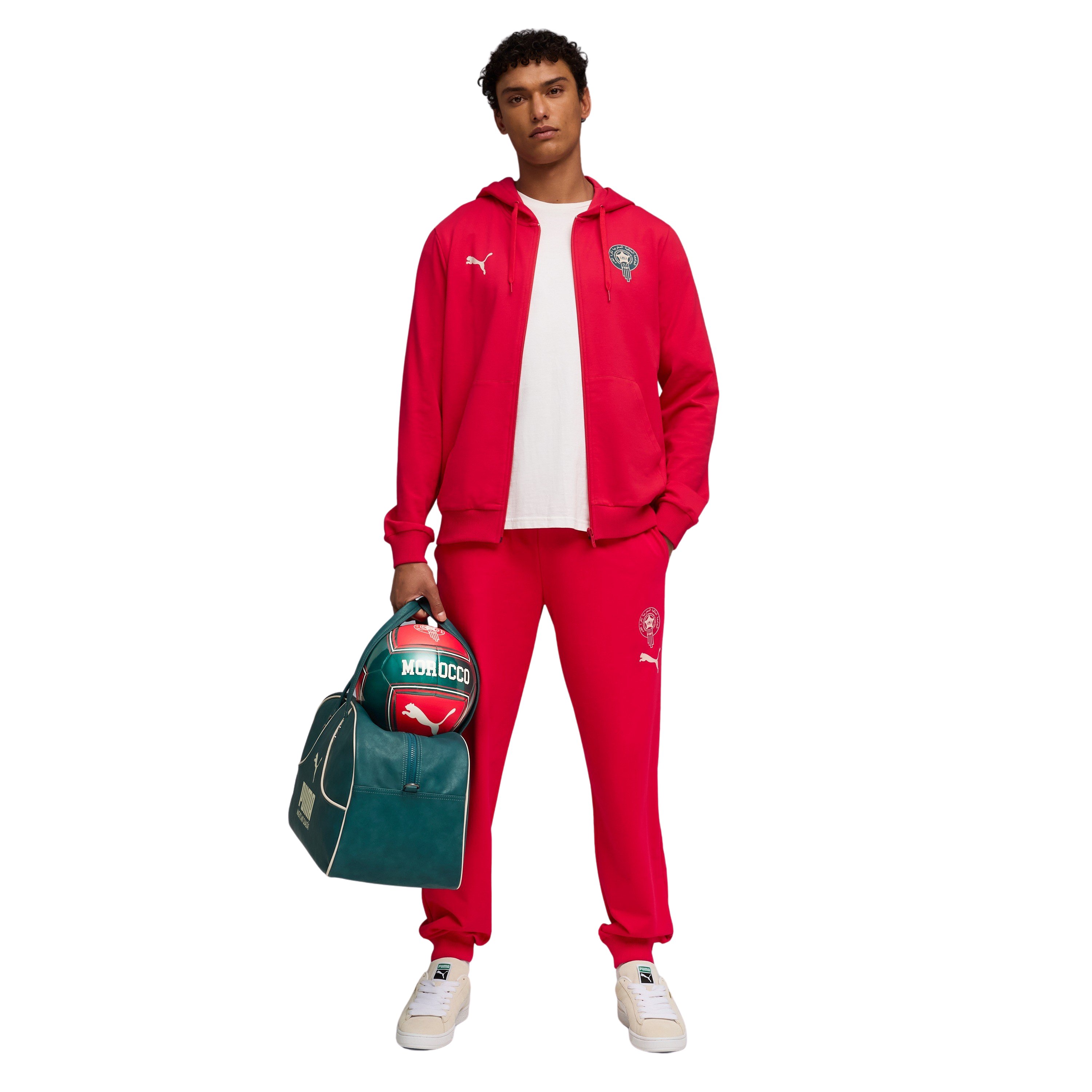 PUMA Marokko FtblCulture Trainingspak Hooded Full-Zip Rood Wit