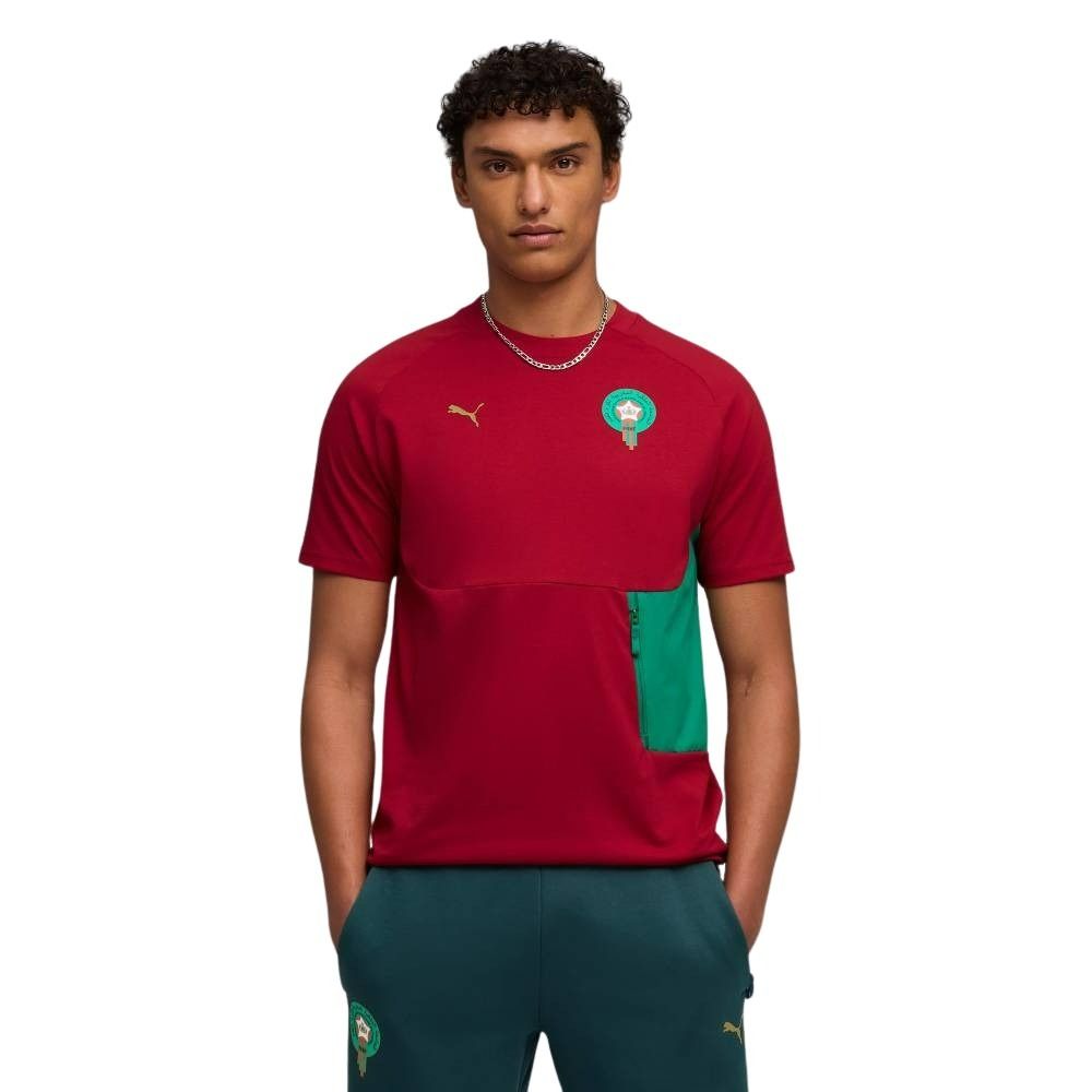 PUMA Marokko tech T-Shirt 2026-2028 Rood Groen Goud