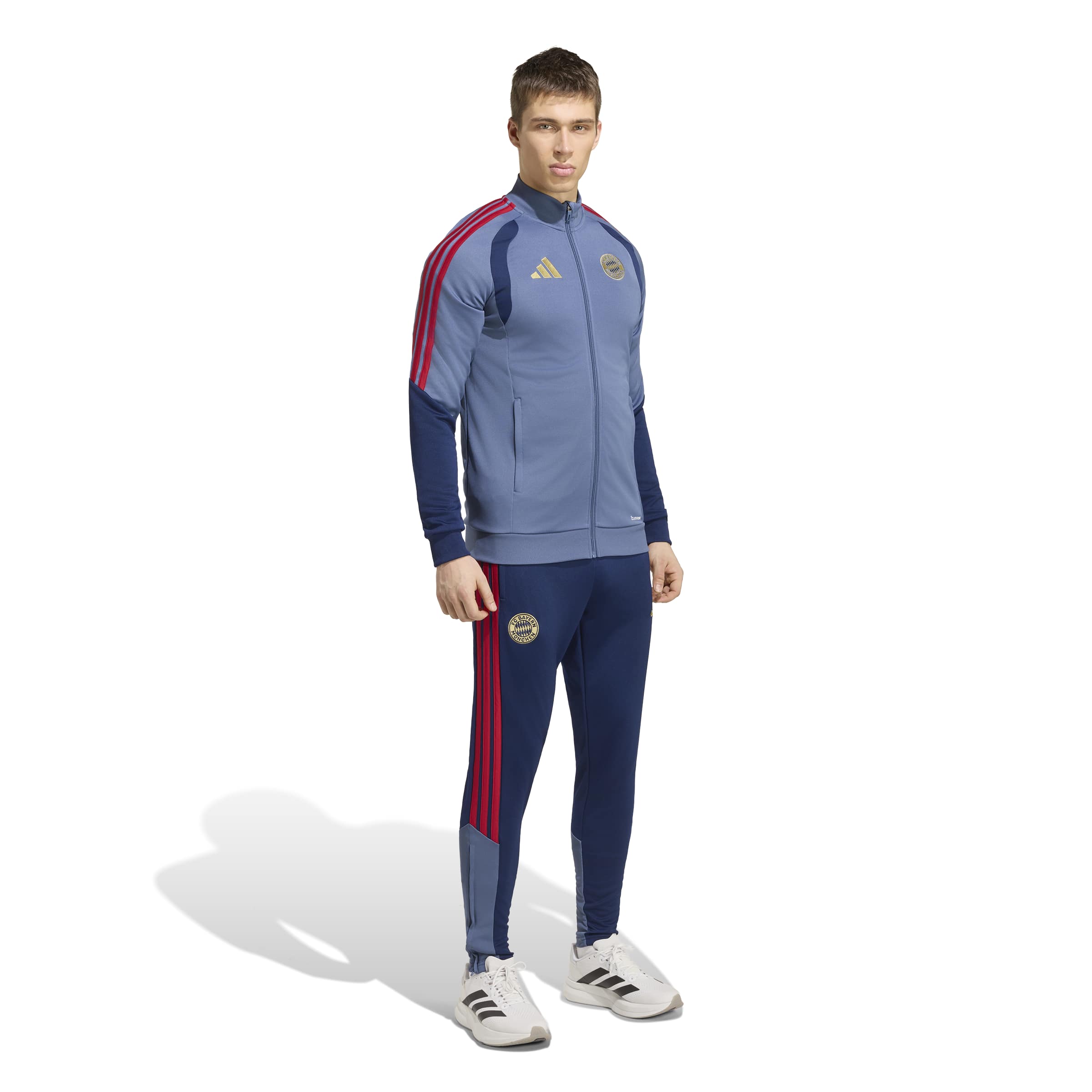 Adidas Bayern M&uuml;nchen Trainingspak Full-Zip 2026-2027 Donkerblauw Rood Goud