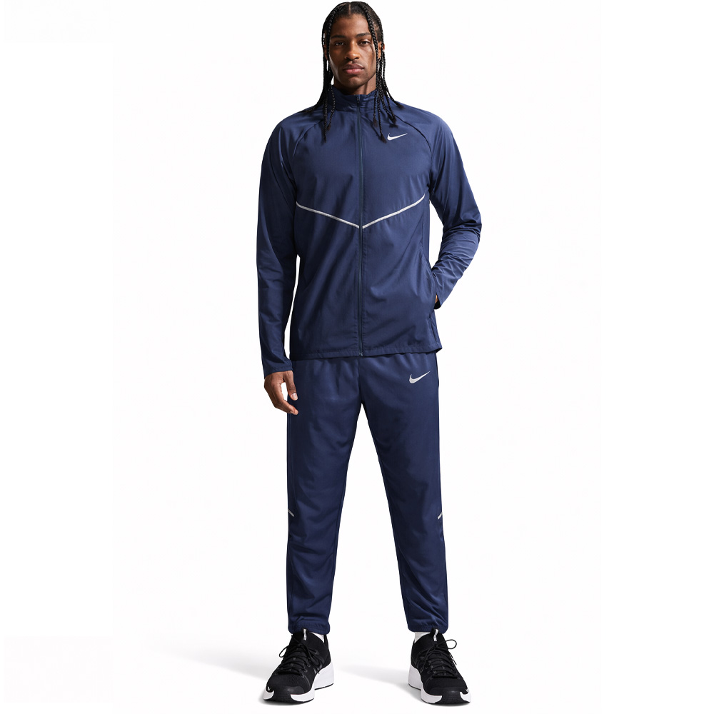 Nike Miler UV Repel Stride Trainingspak Donkerblauw Zilver