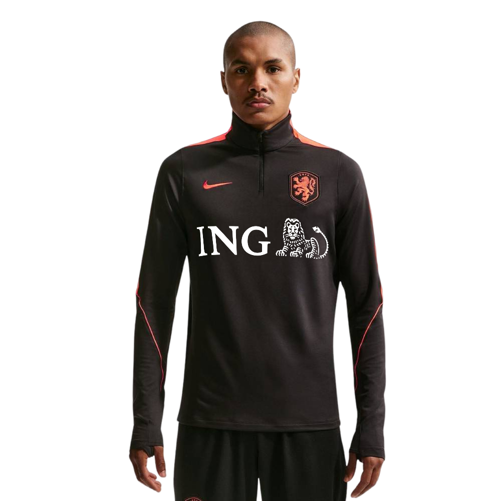 Nike Nederland Strike Trainingstrui 1/4-Zip 2026-2028 Zwart Oranje