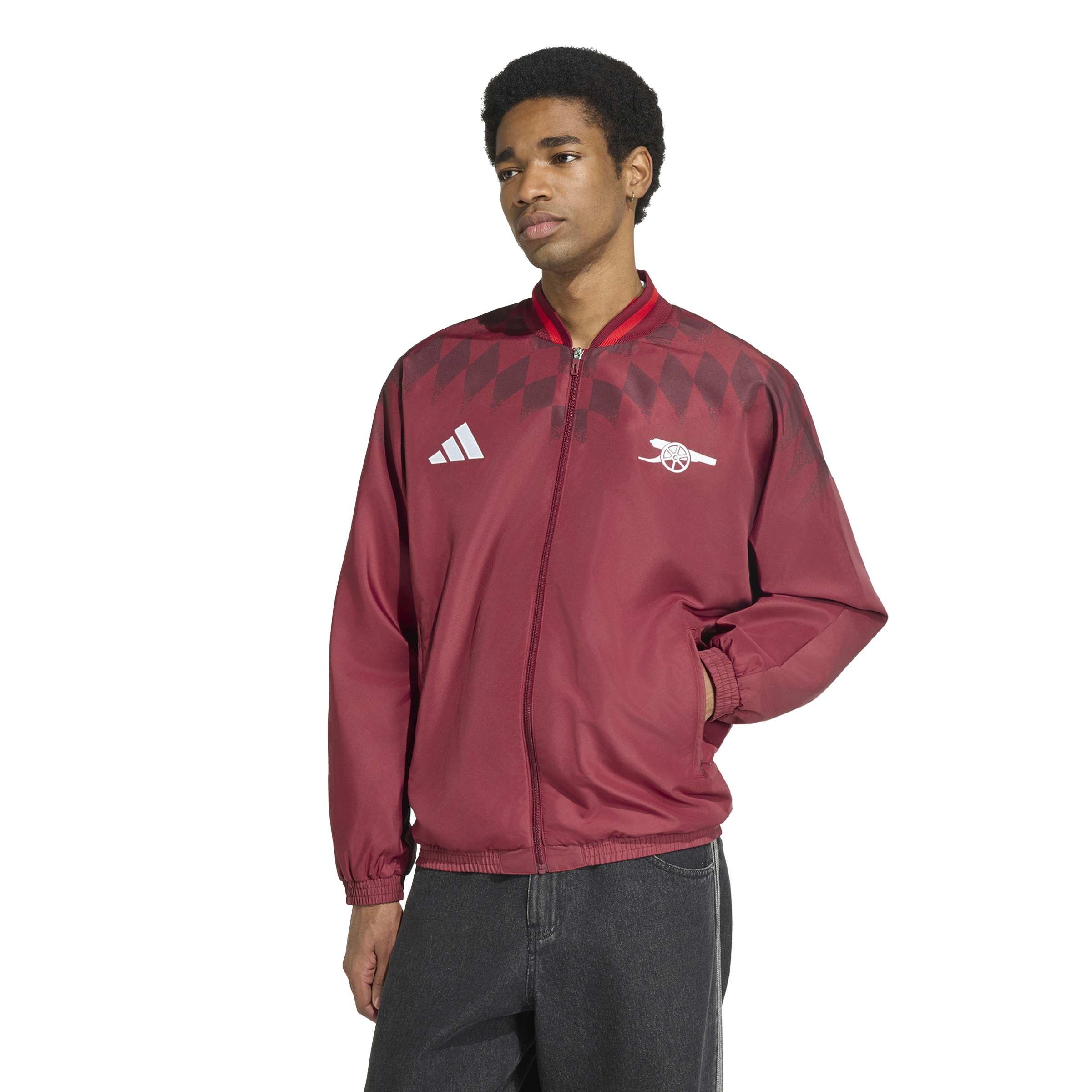 Adidas Arsenal Stadium Trainingsjack 2026-2027 Bordeauxrood Zwart Wit