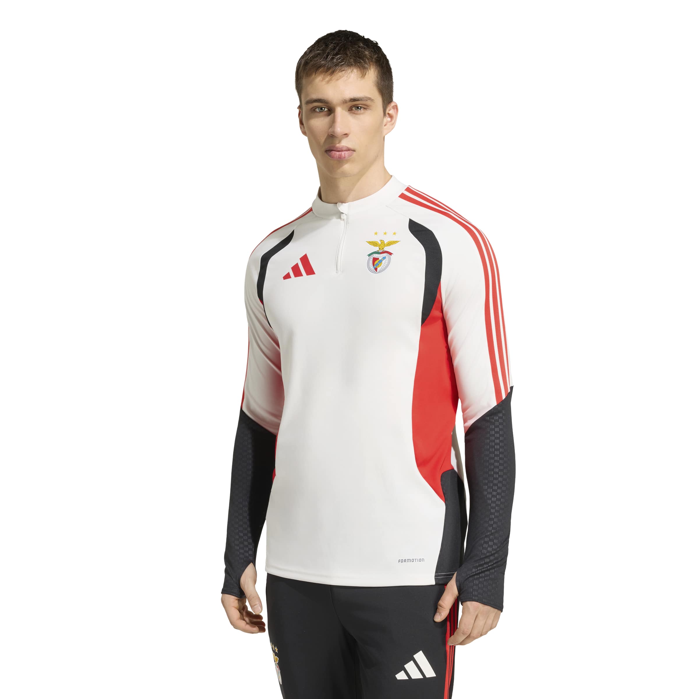 Adidas Benfica Trainingstrui 1/4-Zip 2026-2027 Wit Zwart Rood