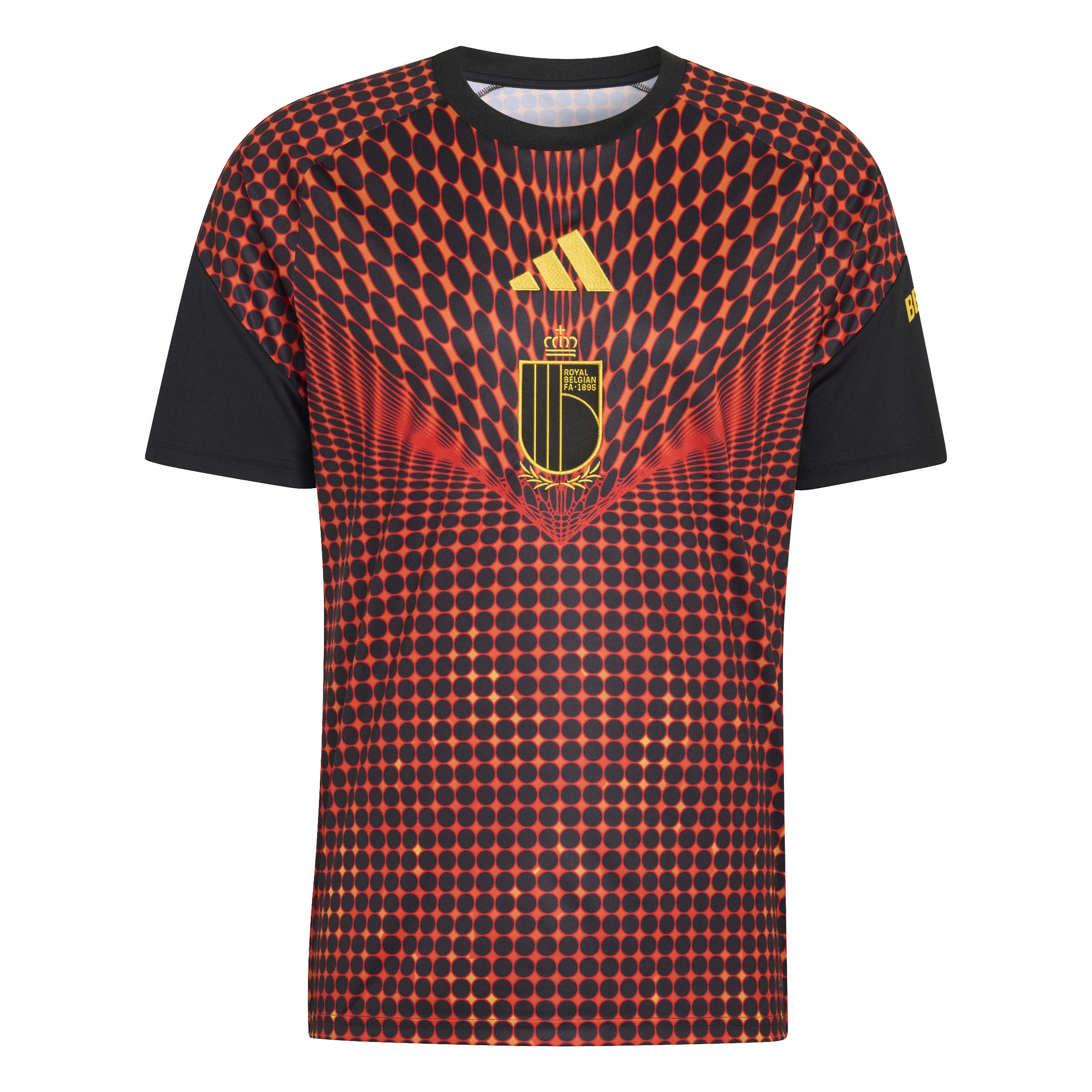 Adidas Belgi&euml; Pre-Match Trainingsshirt 2026-2028 Zwart Rood