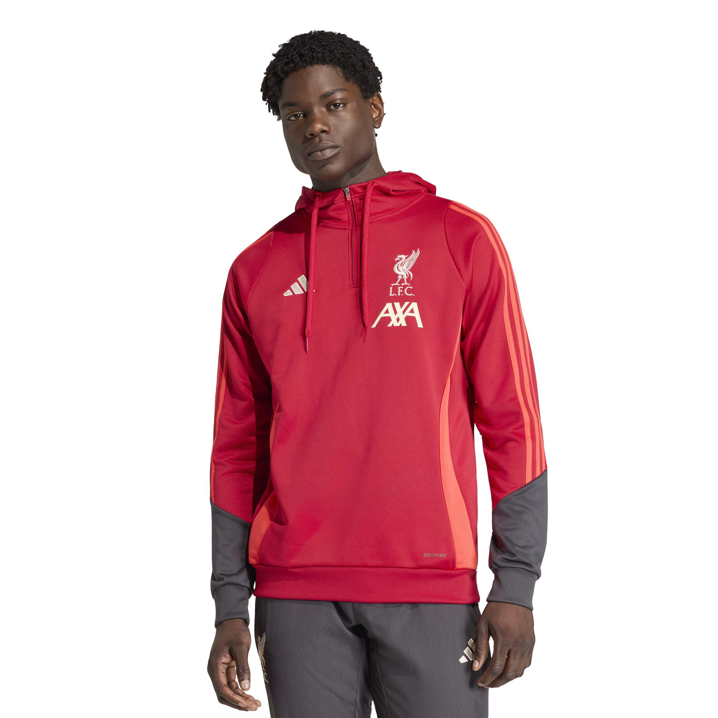 Adidas Liverpool Track Hoodie 1/4-Zip 2025-2026 Rood Grijs Zilver