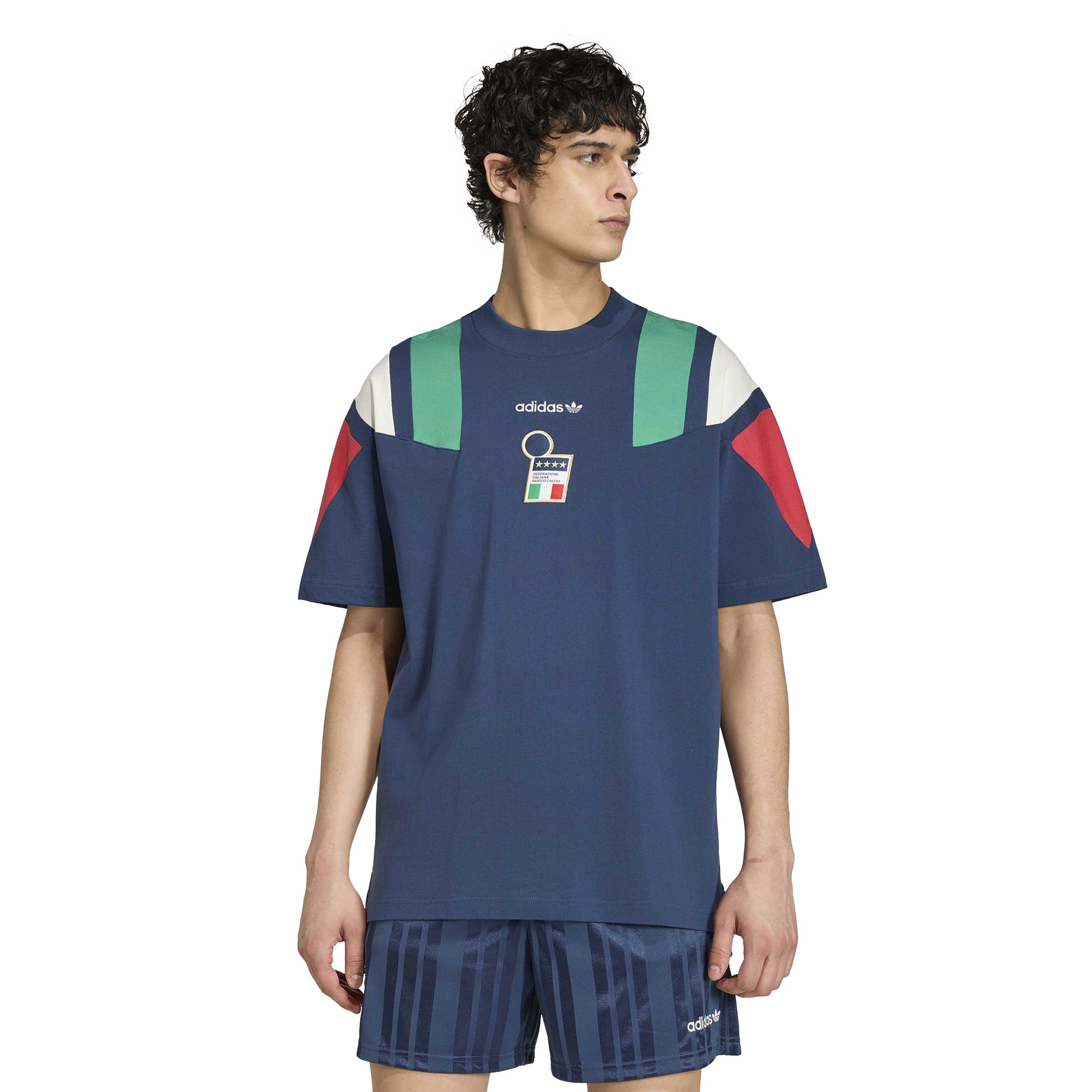 Adidas Itali&euml; EQT T-Shirt Donkerblauw Groen Wit Rood